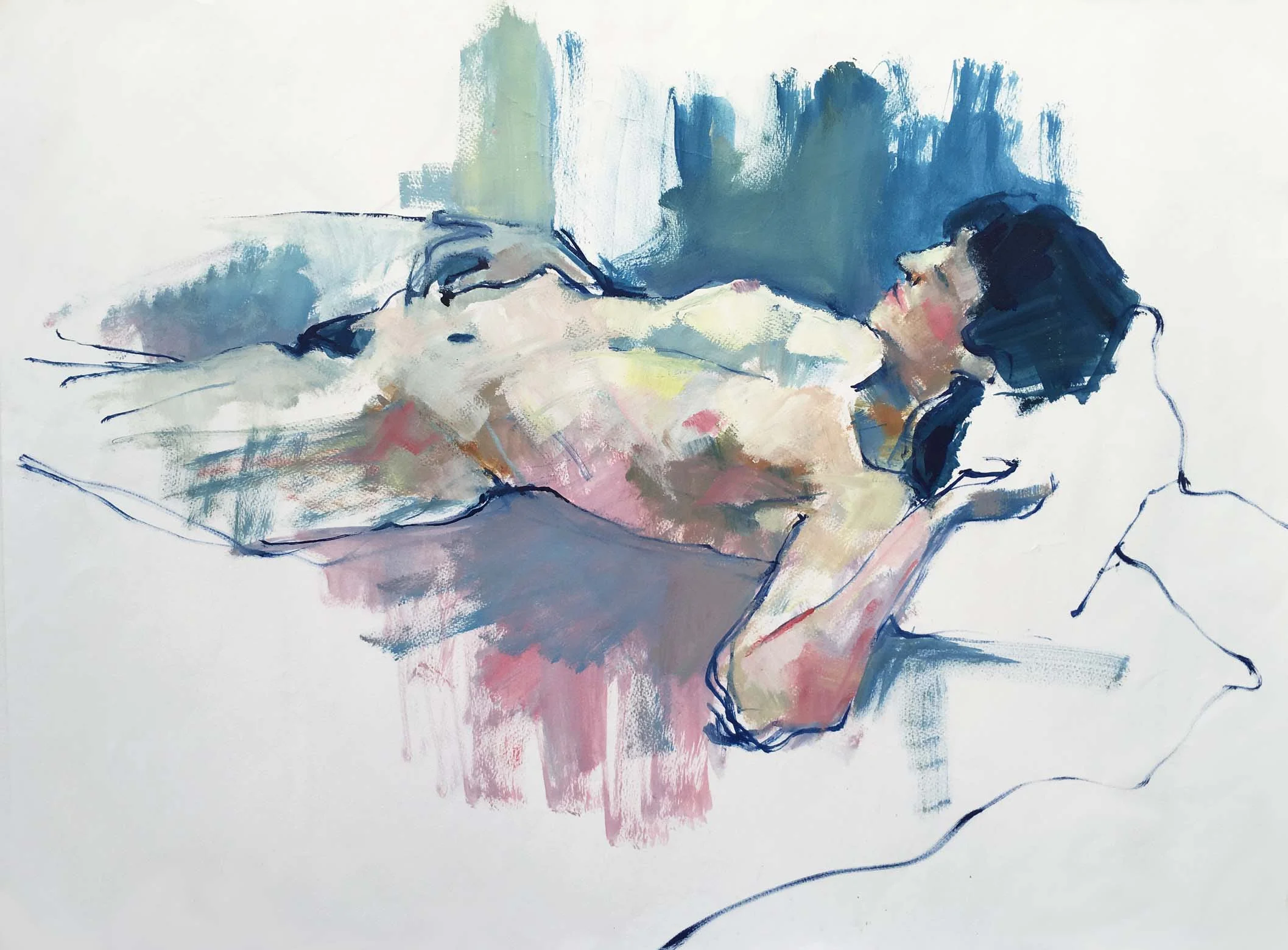 Woman in Muted Tones I, 2013. Oil on paper, w76 x h55cm.