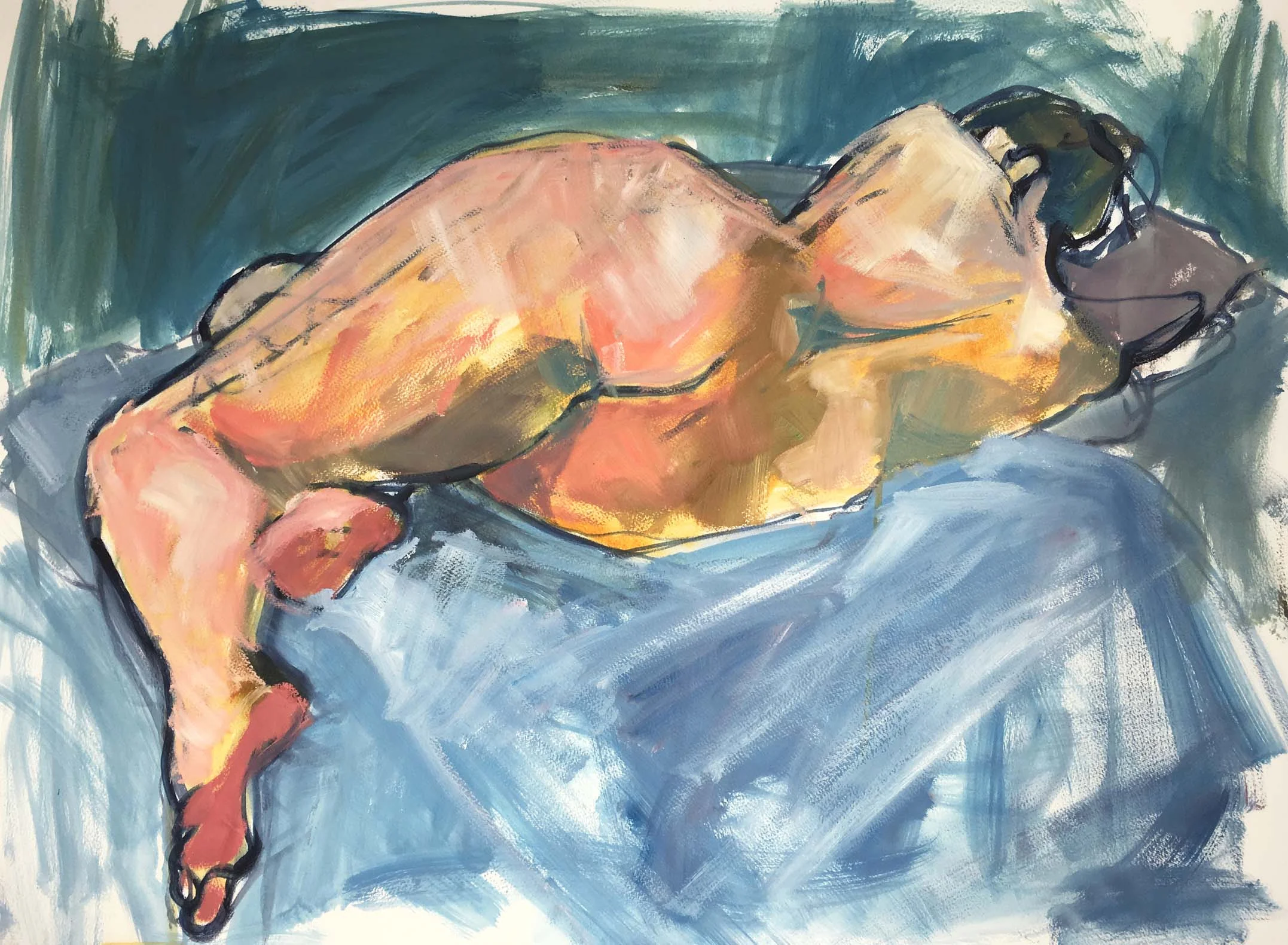 Woman on a Blue Throw I