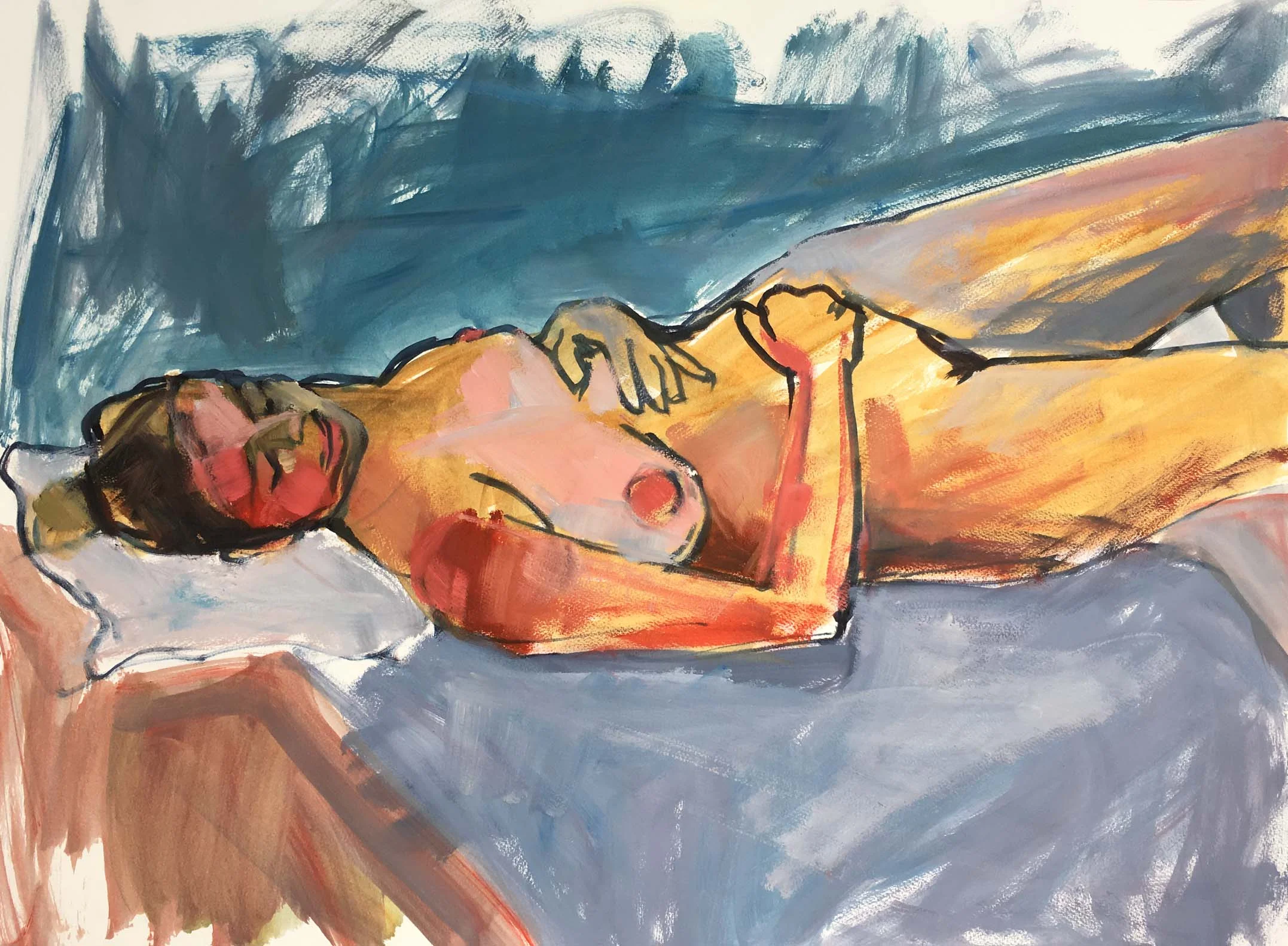 Woman on a Blue Throw II