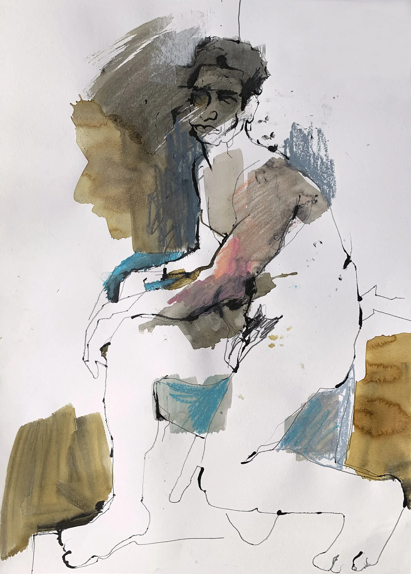 Andrea with a Pink Arm - Loose Life Drawing