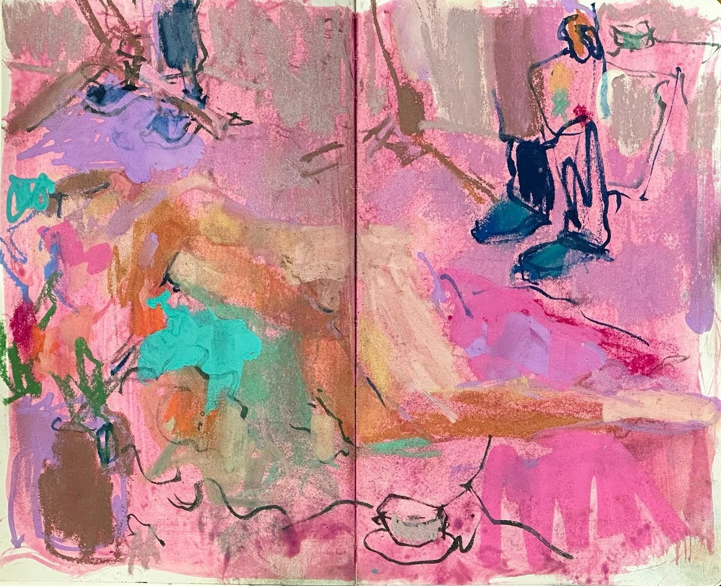 Quick sketch made in some free moments at my life drawing workshop last weekend. Really liked the blue shoes!