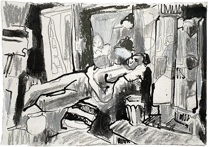 In Patterned Reflections, Mono Study