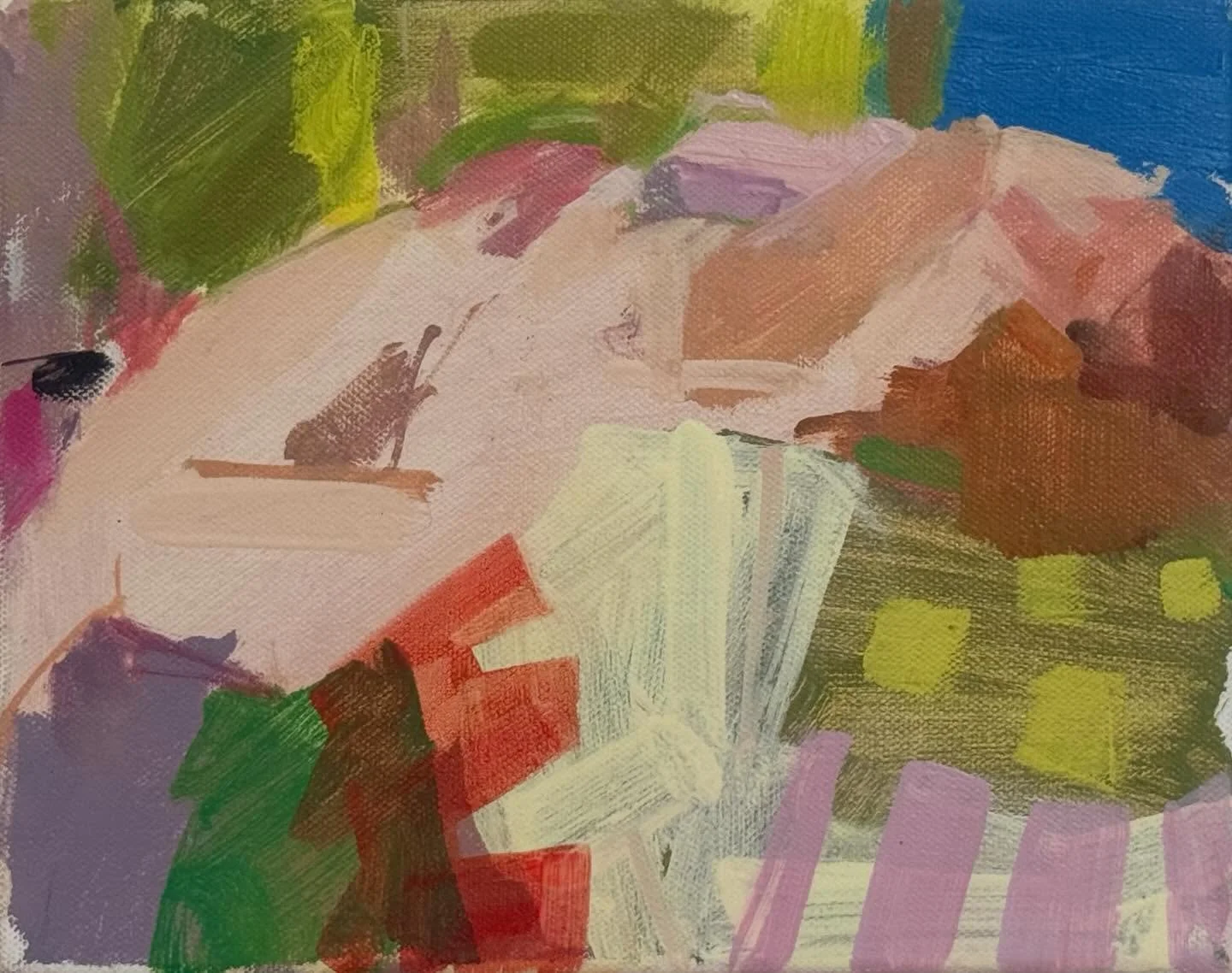 New small painting developed from a collage that I made while I was in Hay-on-Wye during my residency at the beautiful Hay Atelier. Looking forward to showing this and a bunch of other work when I go back for my solo show @thetablehay in August. Than