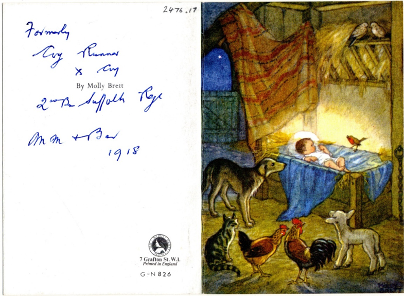 Molly Brett Christmas Card (1918, ref BRO/GB554/A16/14/005)