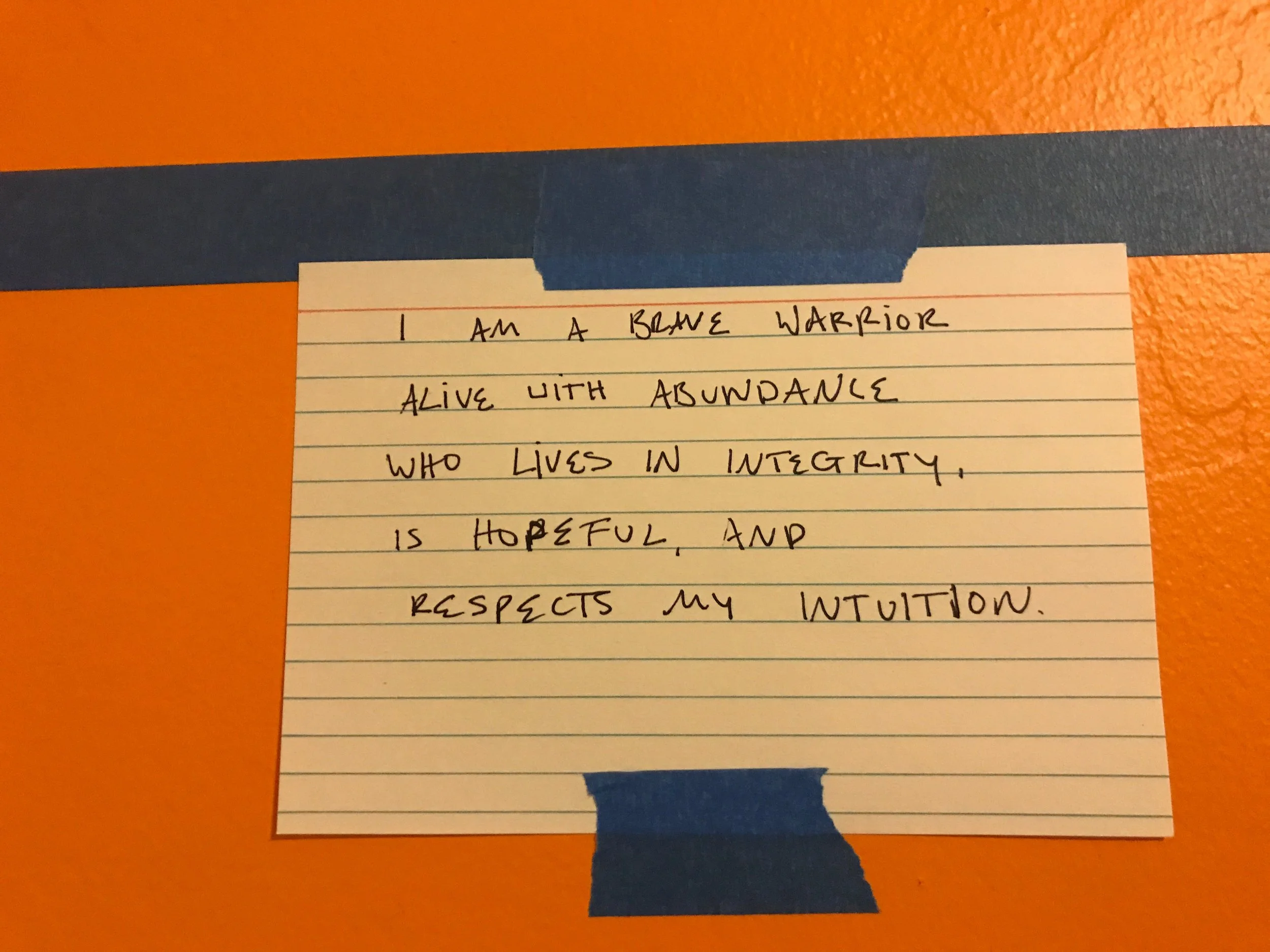 My declaration statement proudly displayed at the top of my vision board. 