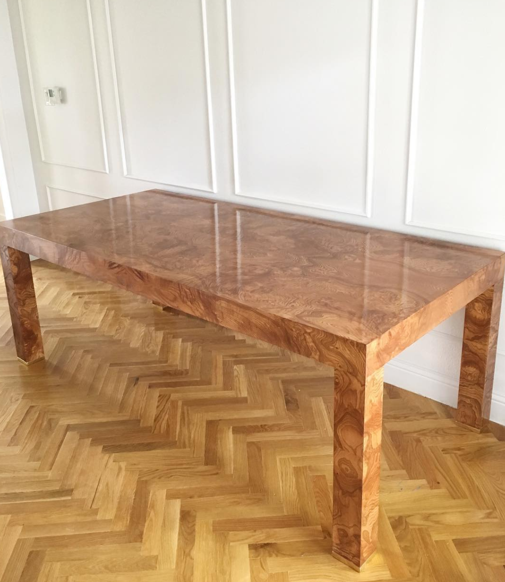 Ceh Label Burlwood Dining Table The