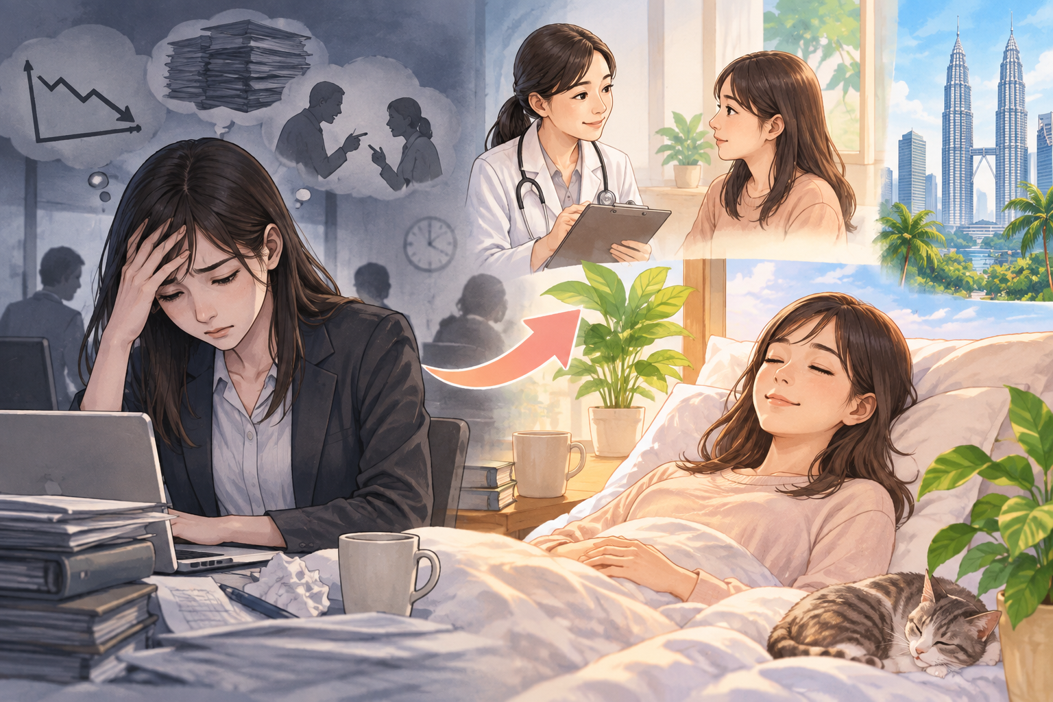 【精神科医が解説】マレーシアで適応障害になり「1ヶ月休養」と言われたら？――Medical LeaveとHospitalisation Leaveの違い