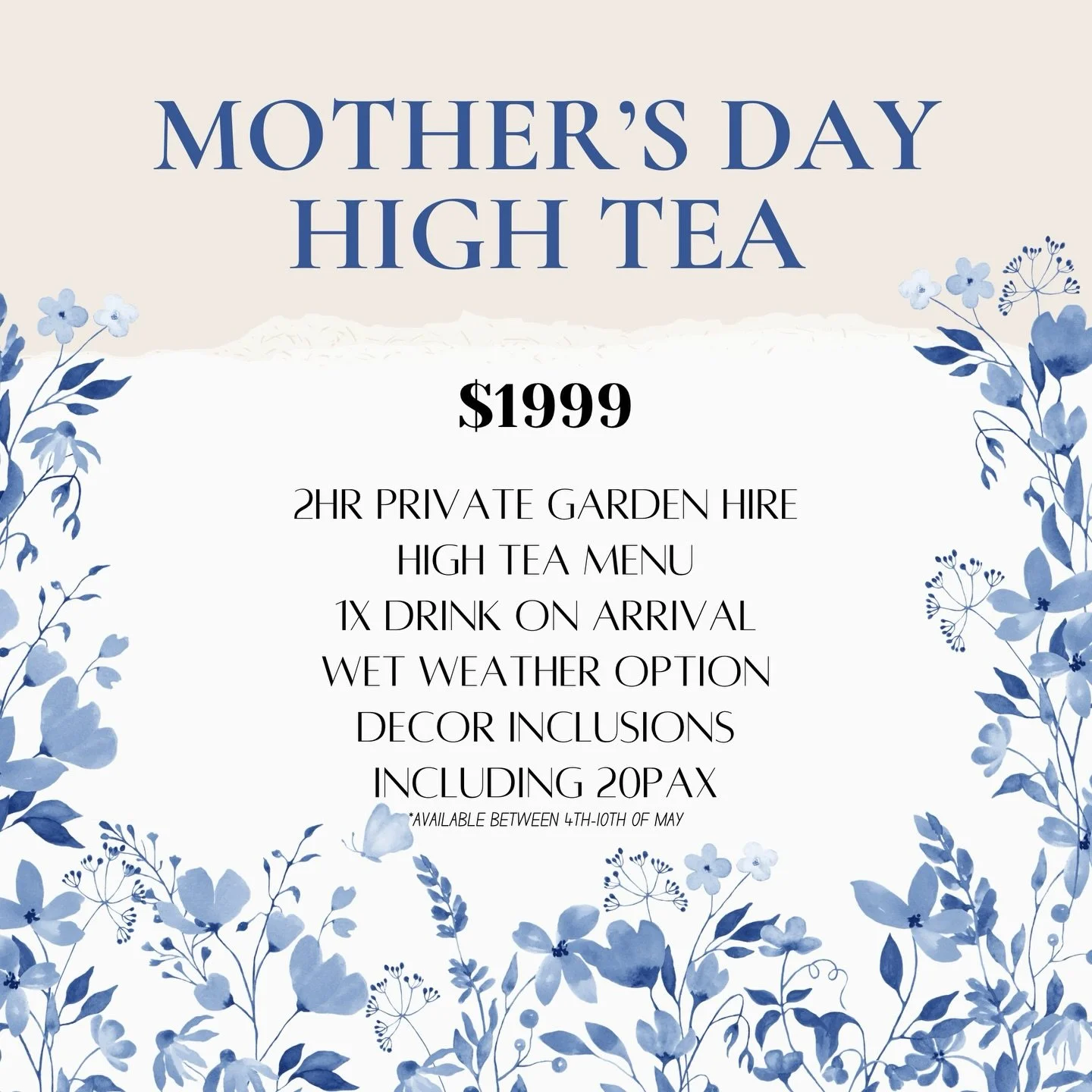 💐This Mother&rsquo;s Day, don&rsquo;t settle for ordinary &mdash; give her something unforgettable.
Our limited-time Mother&rsquo;s Day special is here to help you celebrate Mum in the most beautiful way. Book early to secure your spot! 🥂

For the 