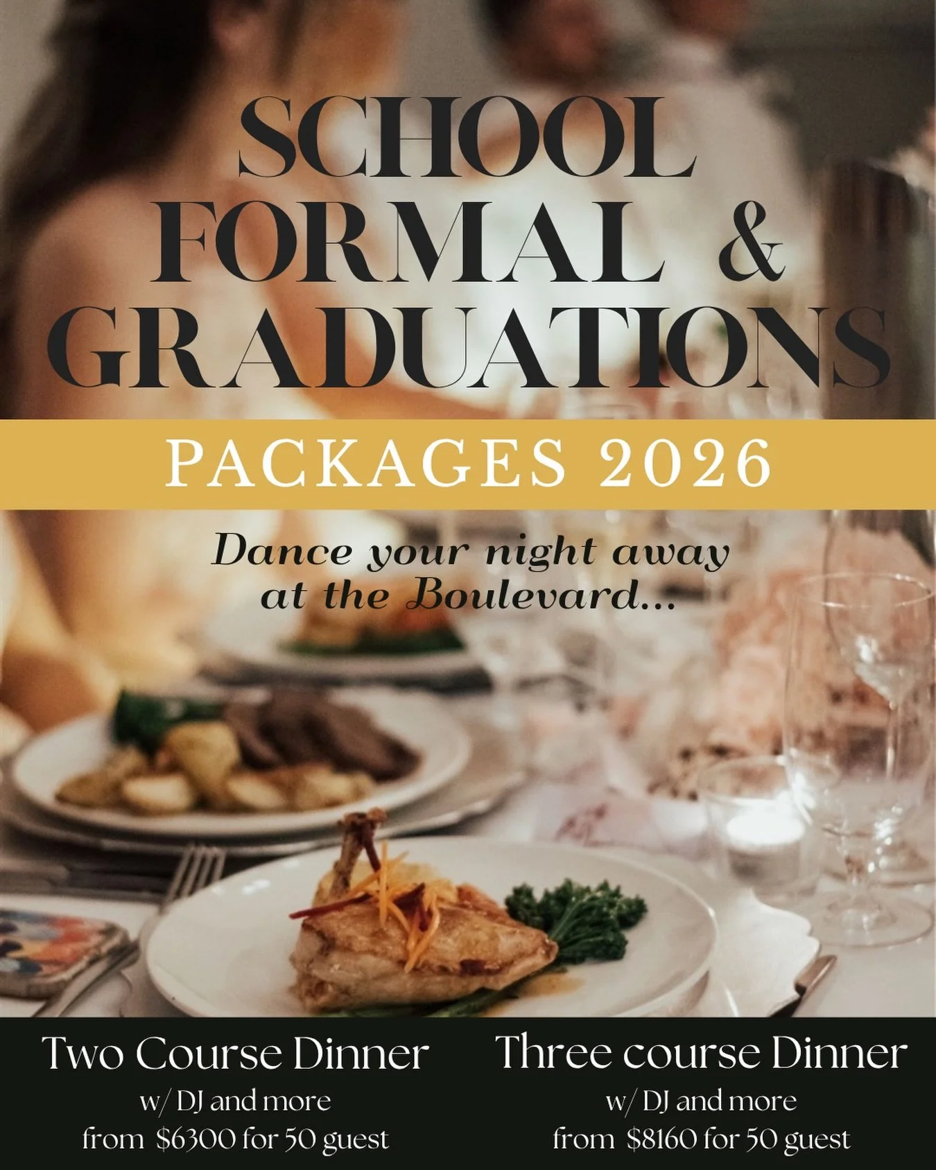 🎓✨ School Formal Packages &ndash; Book Now! ✨🎓
Make your school formal unforgettable! We&rsquo;ve got everything covered in one easy package:
🎧 Professional DJ
🎉 Stylish d&eacute;cor
🍽️ Delicious food
🥤 Soft drink package included
All you need 