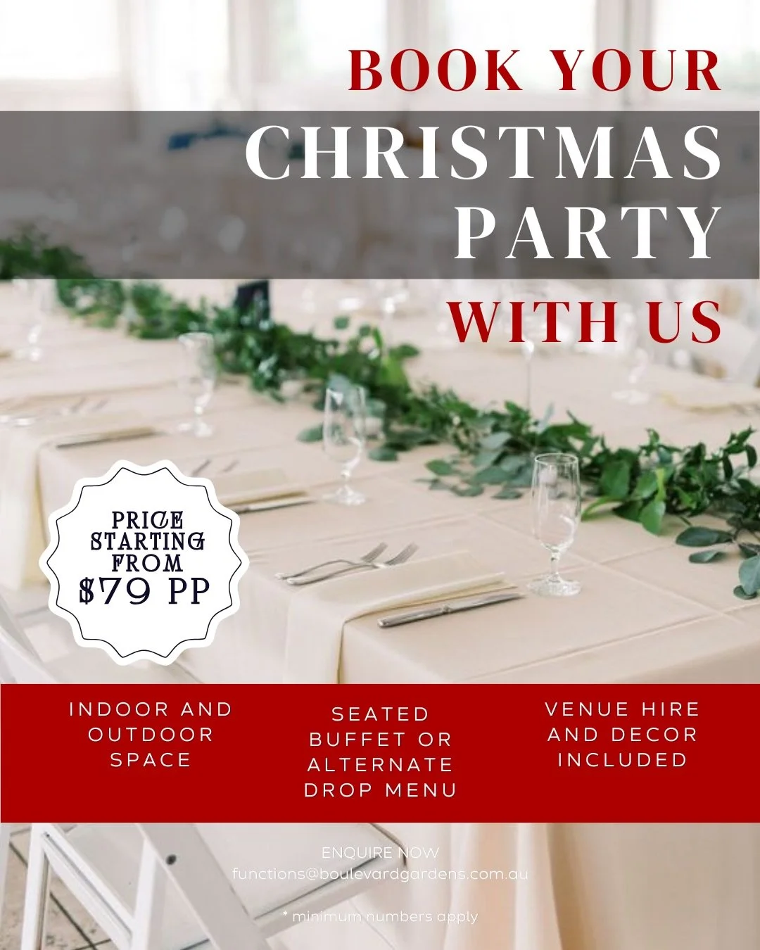 Get organised early and give your team a Christmas party to remember 🎄
Boulevard Gardens has everything you need for a seamless celebration.

#christmasparty #brisbanevenue #brisbanefunction
