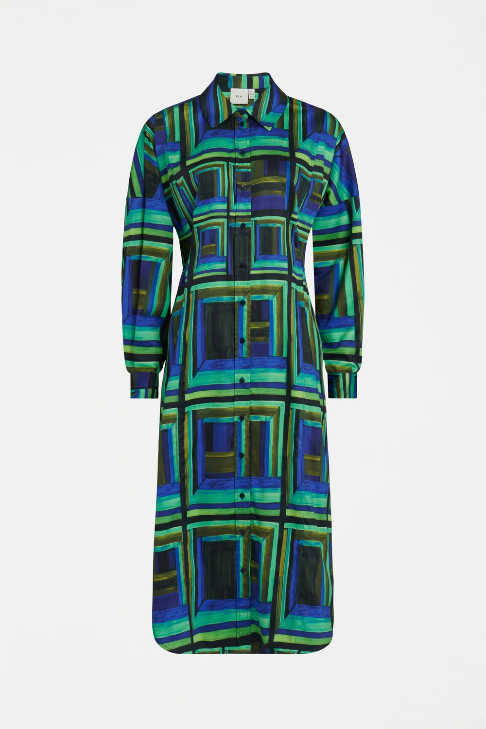 green emerald velvet dress Elk Joia Dress Green Braque Print – Miss Gladys Sym Choon main image 1