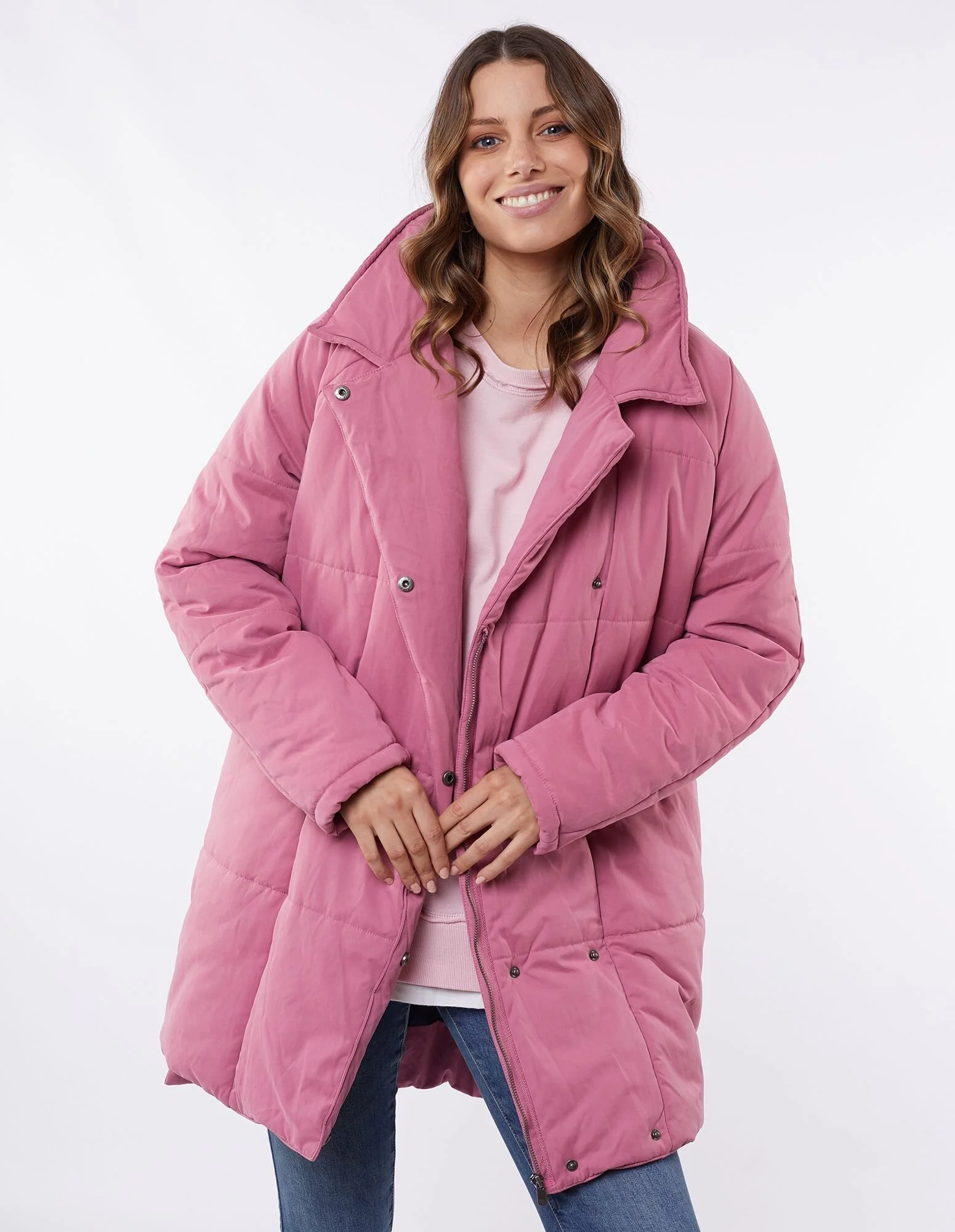 pink coat puffer