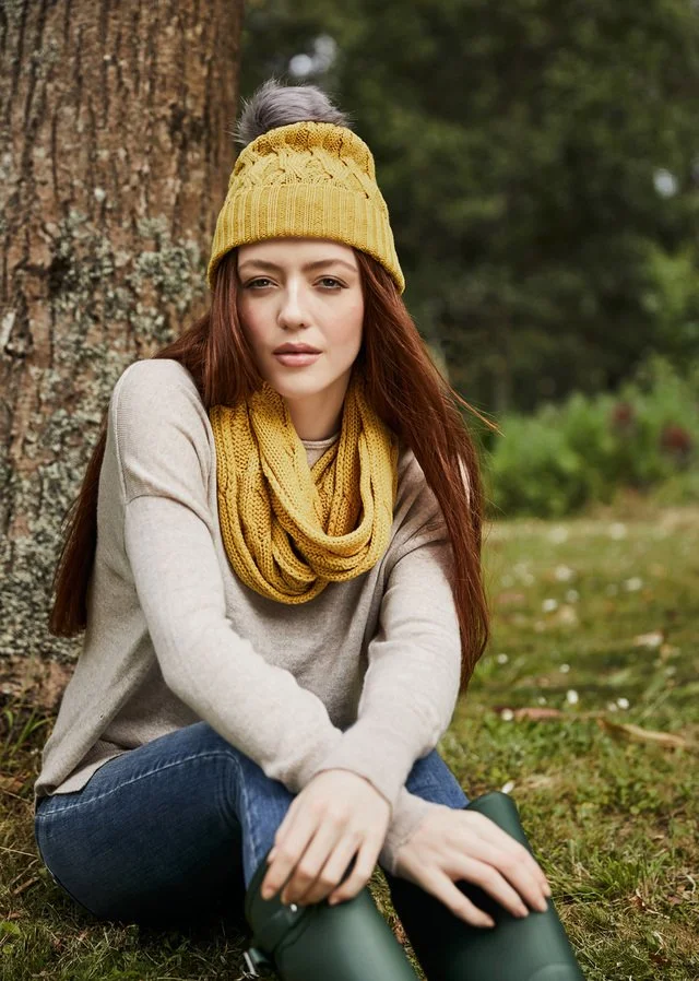 Uimi | Mabel Aran Cable Beanie | Wattle 