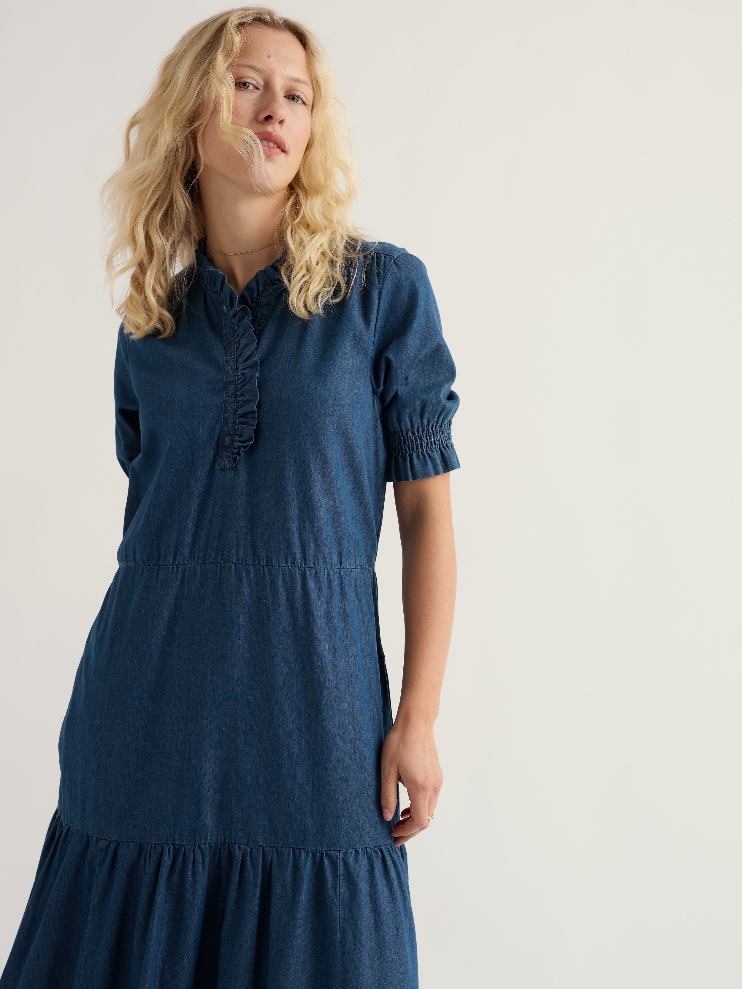 Seasalt | Feather Star Dress | Mid Wash Indigo