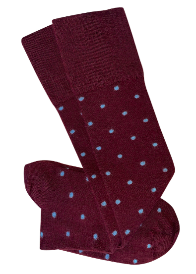 Tightology | Dotty Burgundy Merino Wool Socks