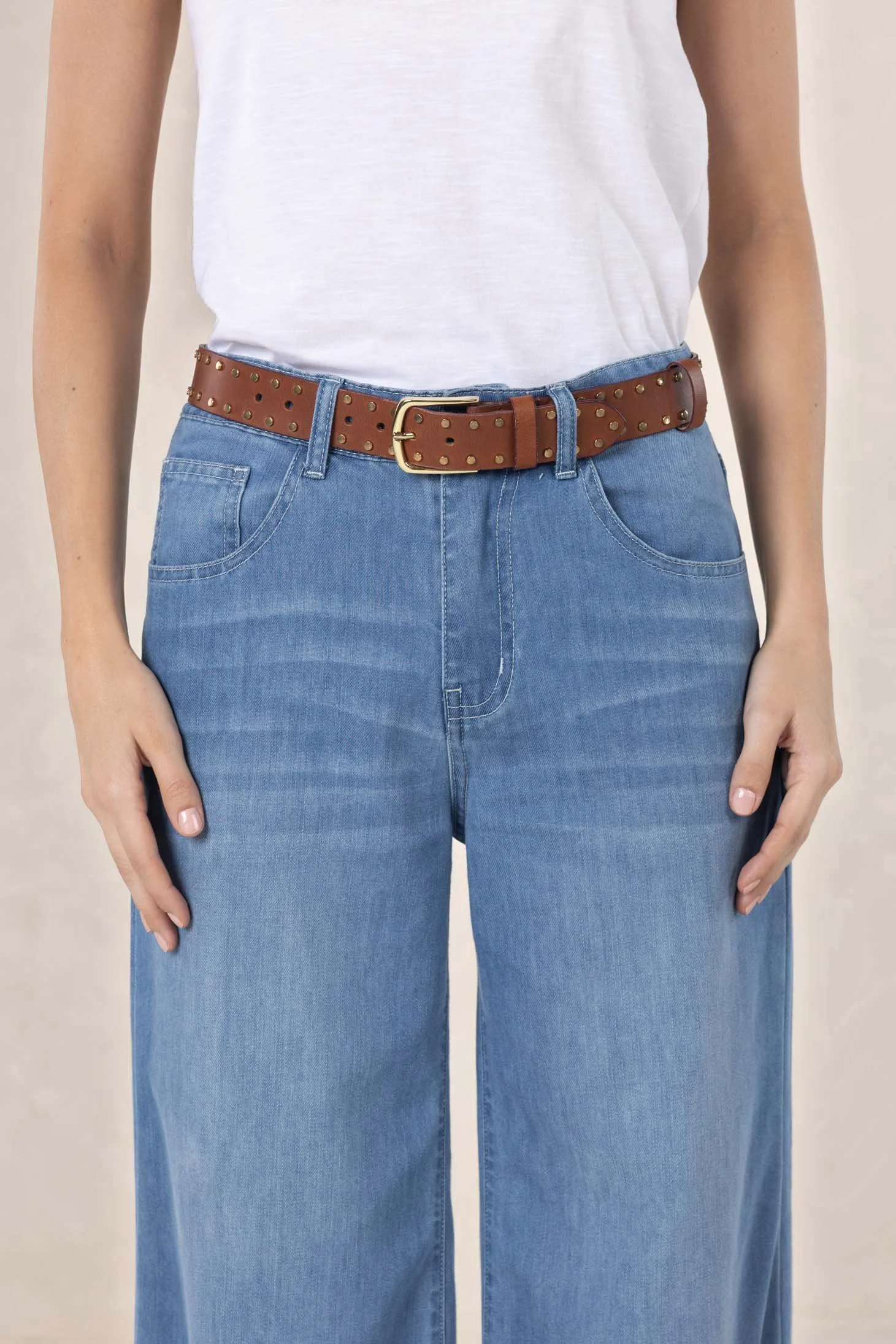 Humidity | Studded Belt | Cognac