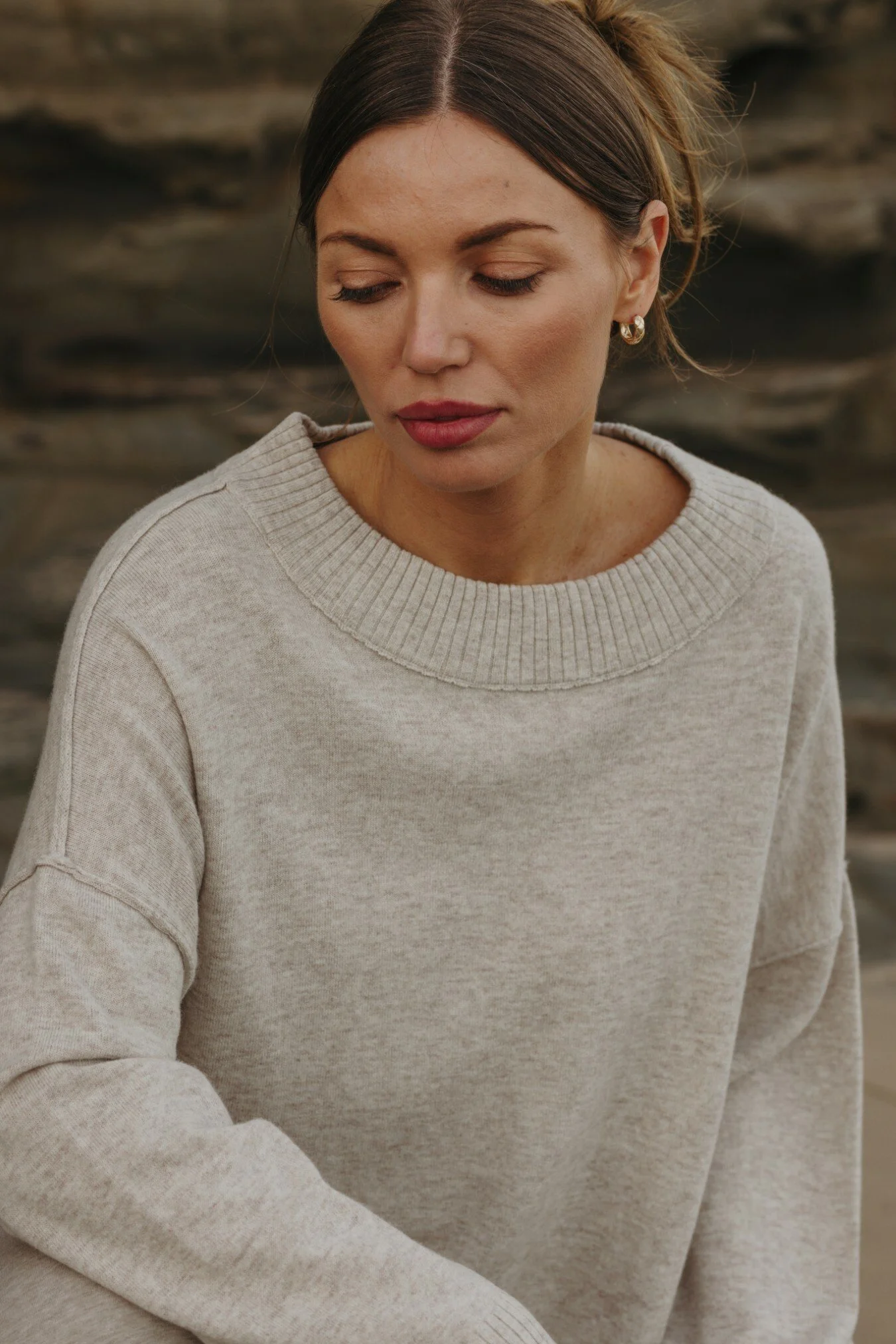 Talamaya | Elevate Merino Cashmere Crew Pullover | Buckwheat OR Ocean
