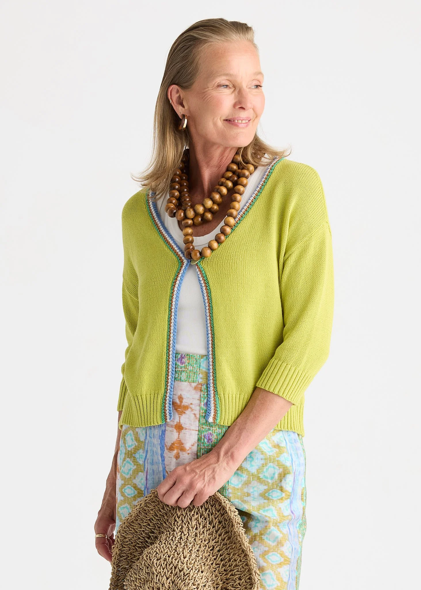 Zaket + Plover | Crochet Trim Cardi | Green Glow