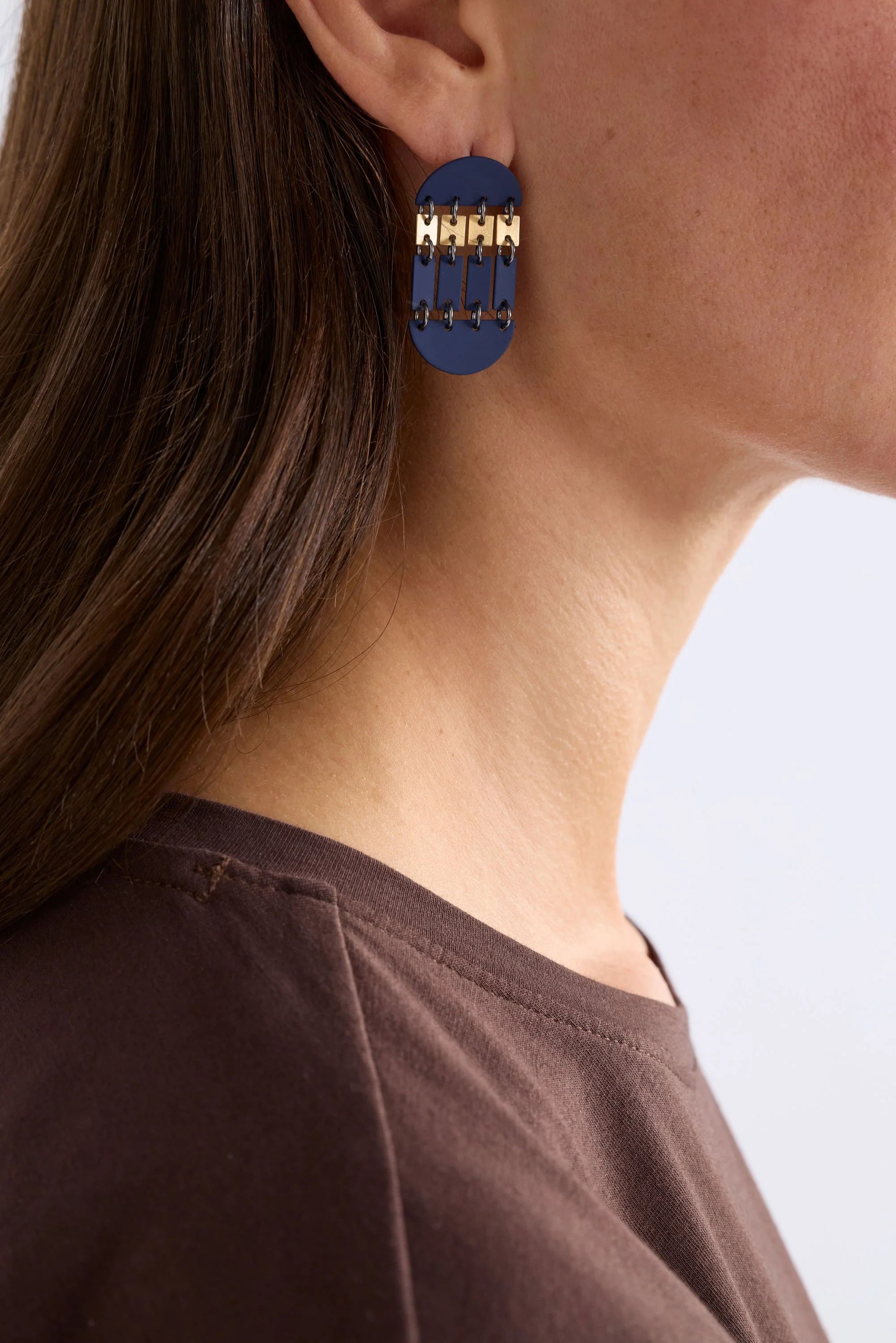 ELK | Tallfra Long Stud Earrings Vibrant Blue OR Gold