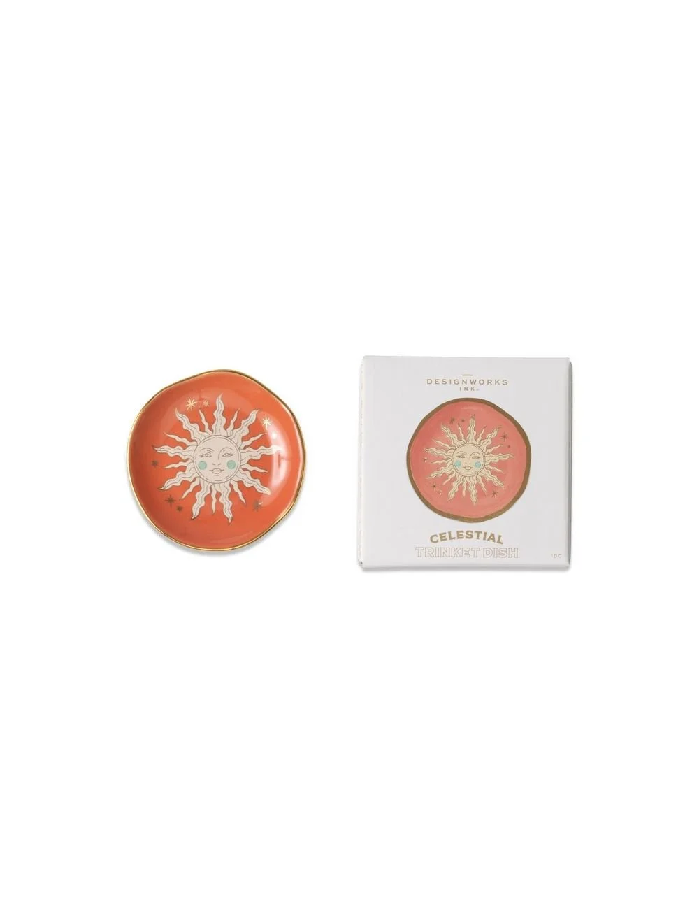 Designworks | Celestial Ceramic Trinket Dish | Terracotta Sun
