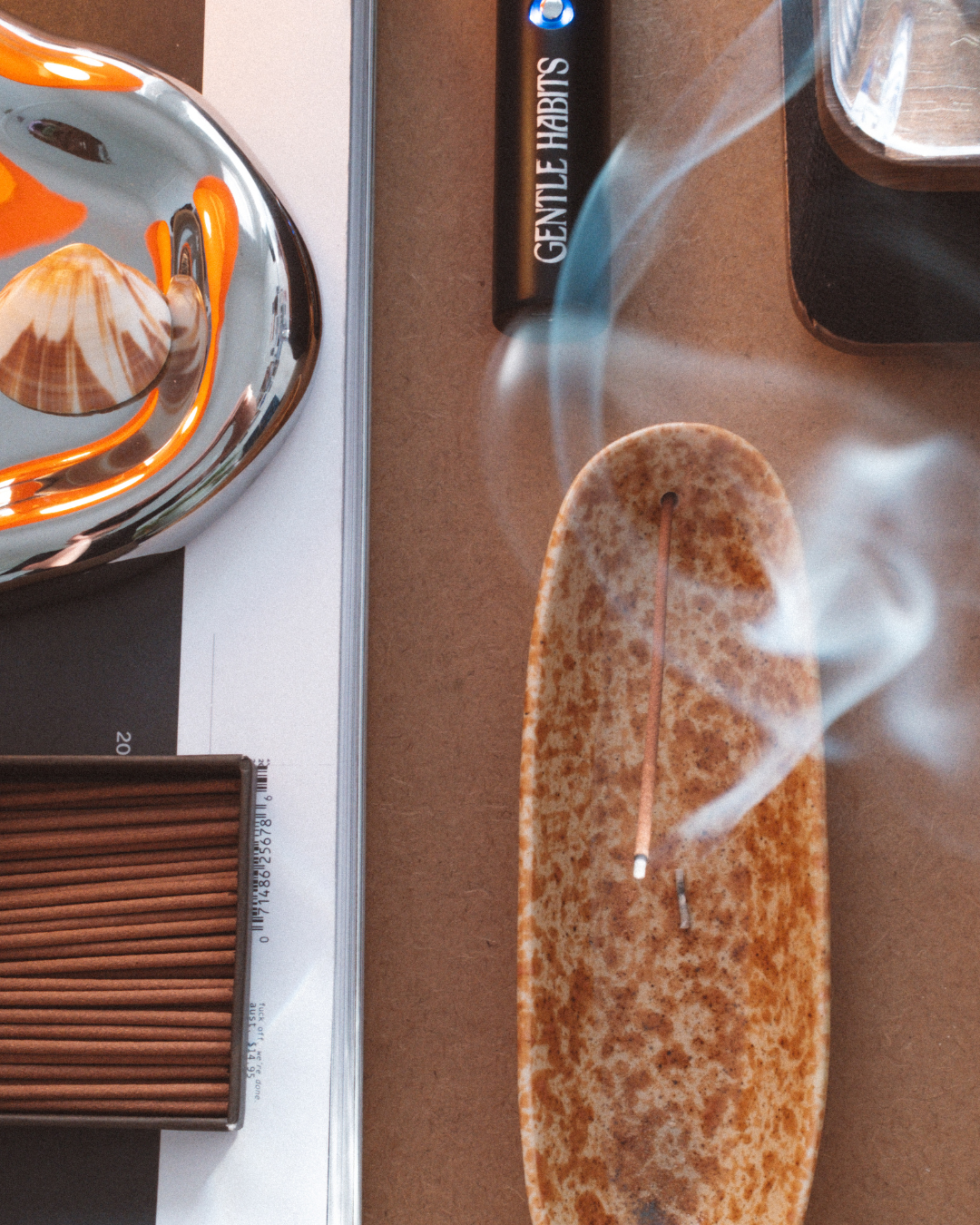 Gentle Habits | The Collector Ceramic Incense Holder | Brown Speckle