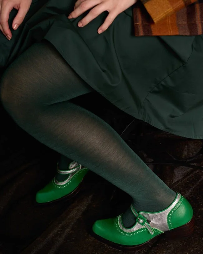 Tightology | Luxe Green Merino Wool Tights