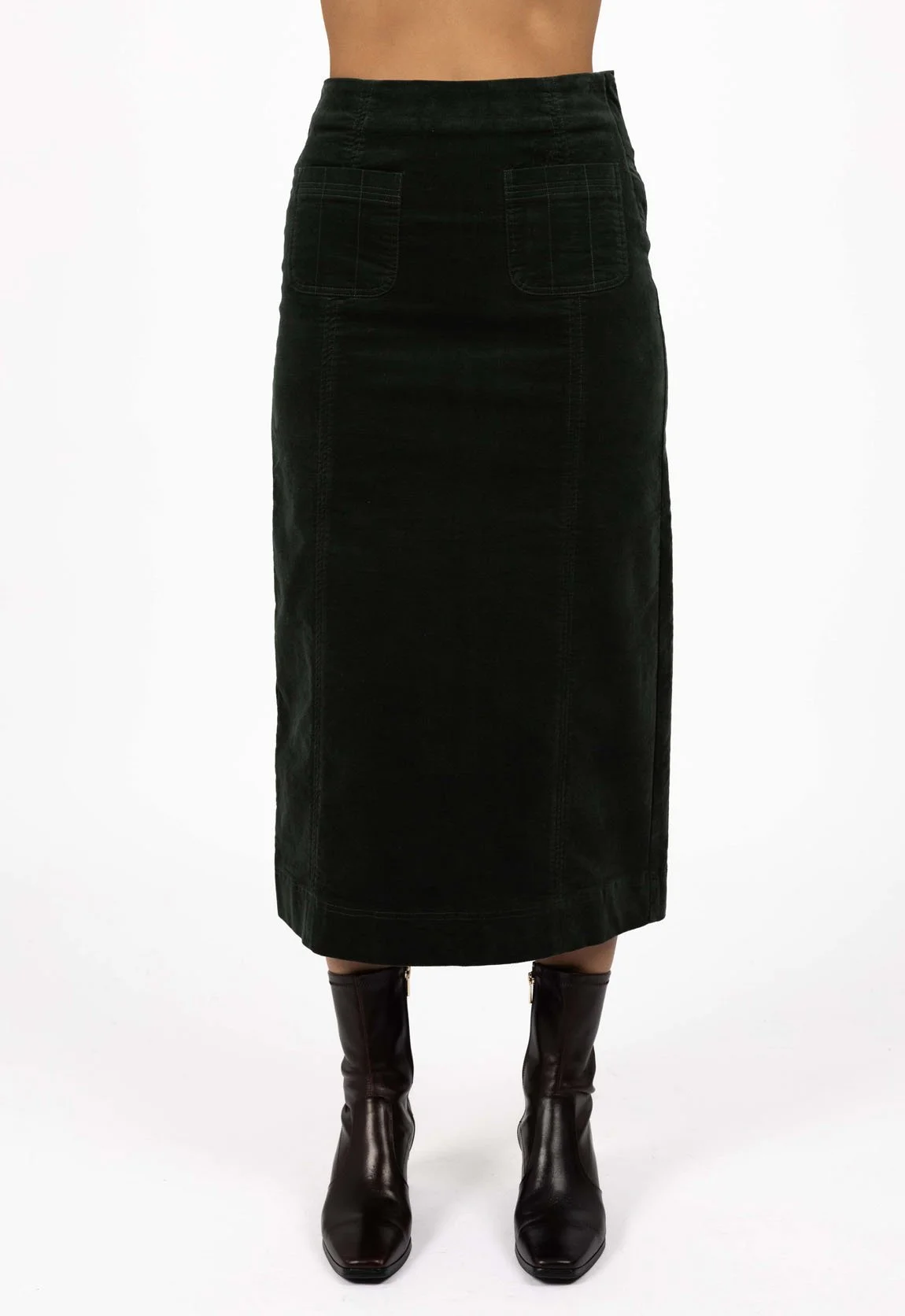 HW26123 - VA VA VELOUR SKIRT - PINE.jpg