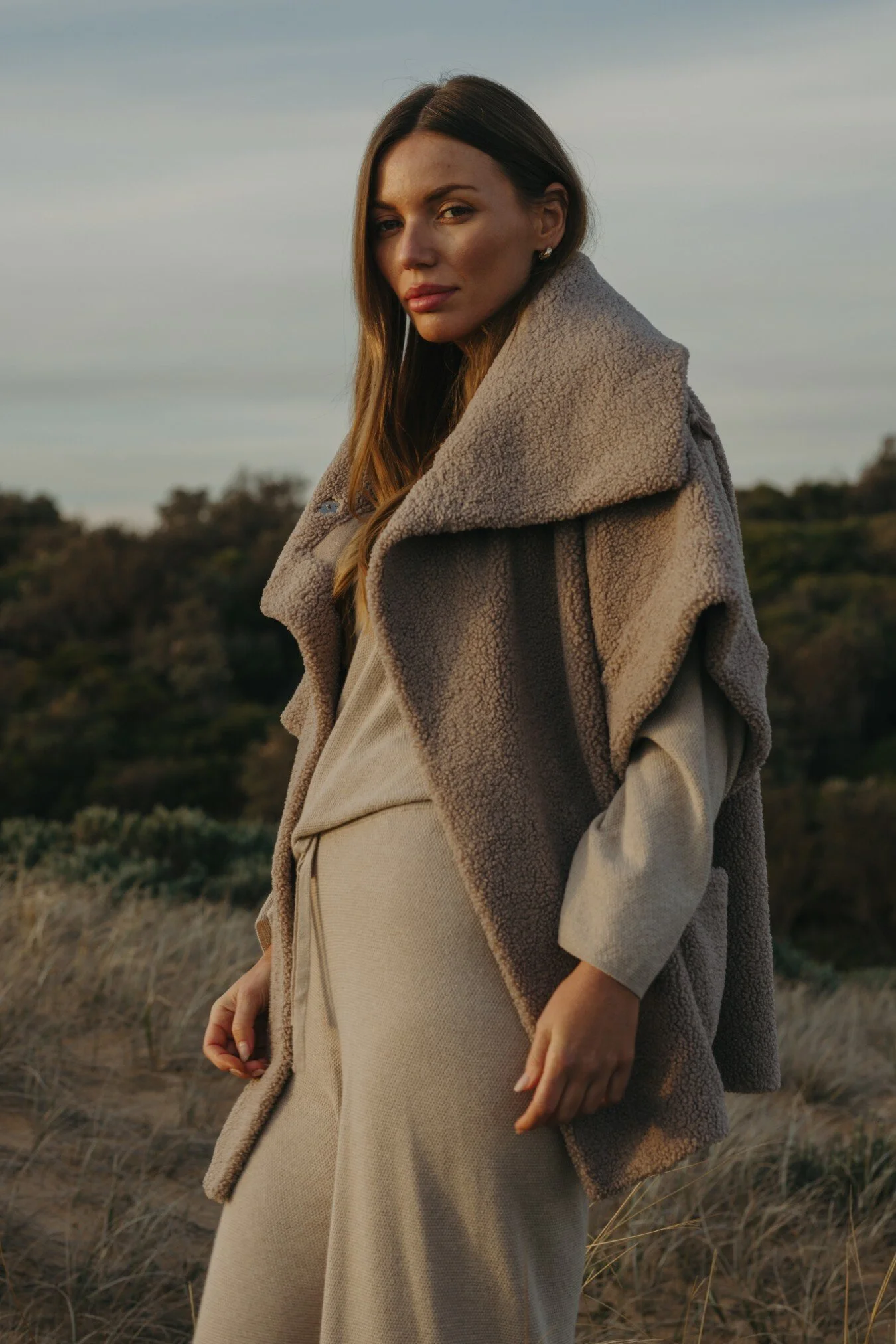 Talamaya | Sherpa Cuddle Coat | Putty