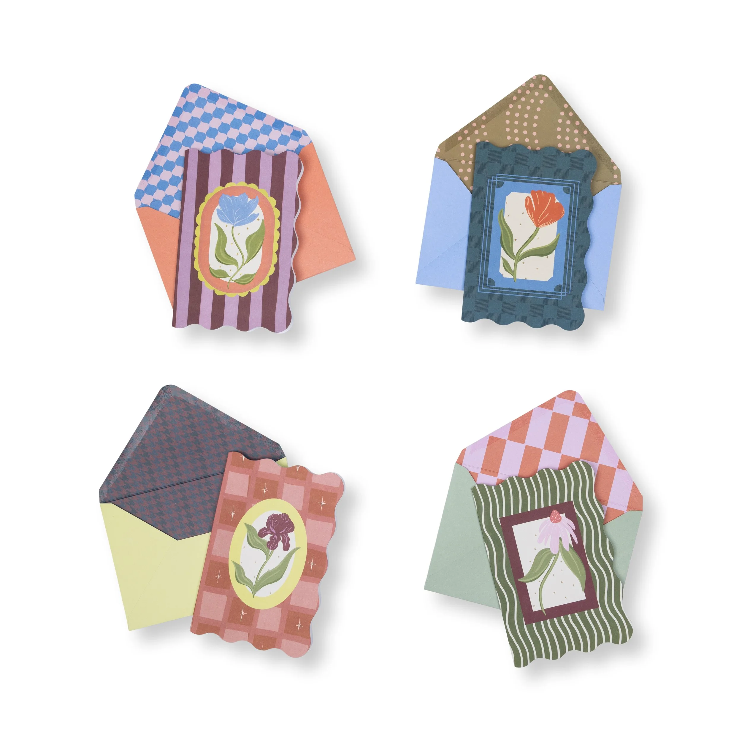 Framed Flower Notecards | Set of 16 Assorted