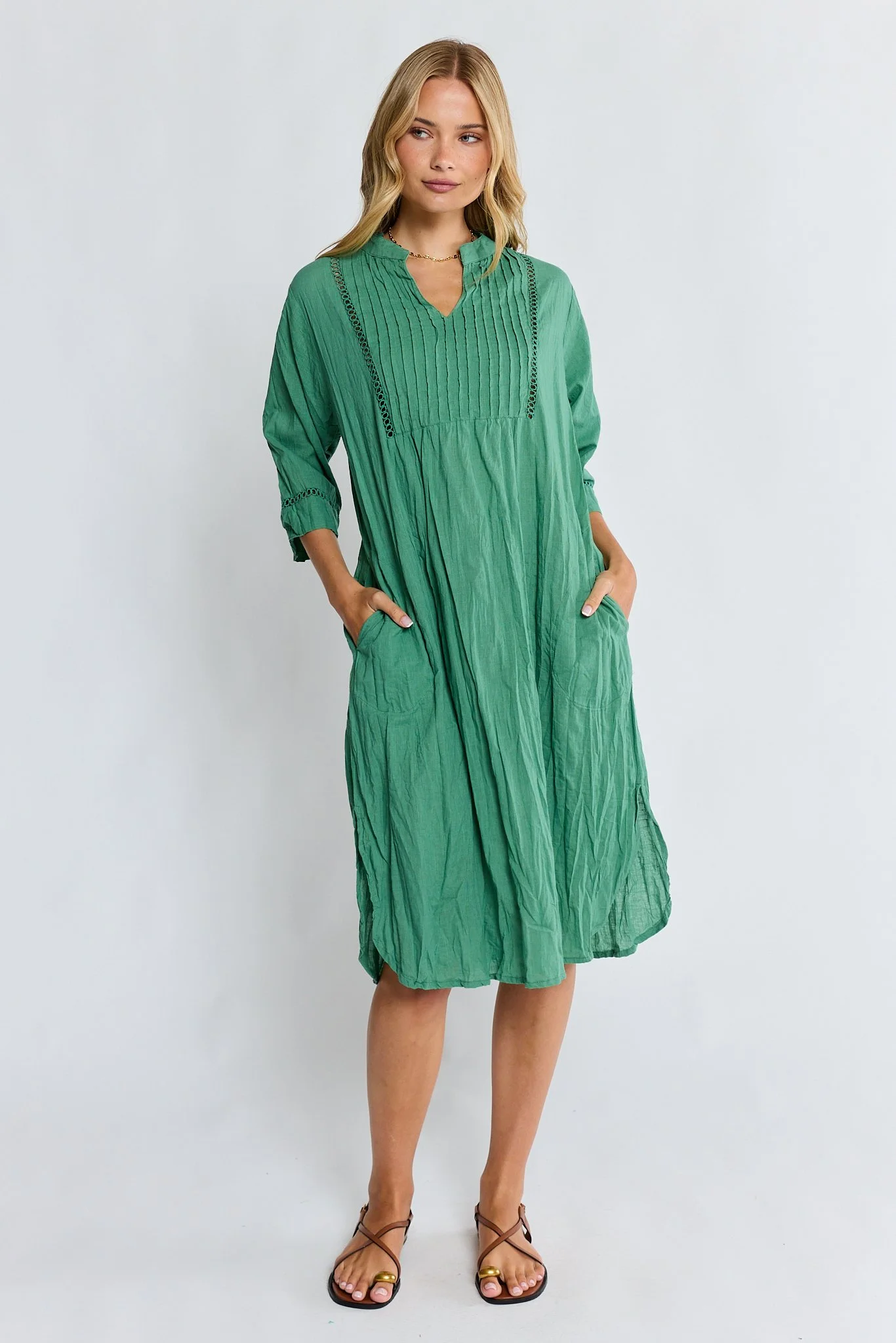 Lula Life | Laverne Cotton Kaftan Dress | Gumleaf