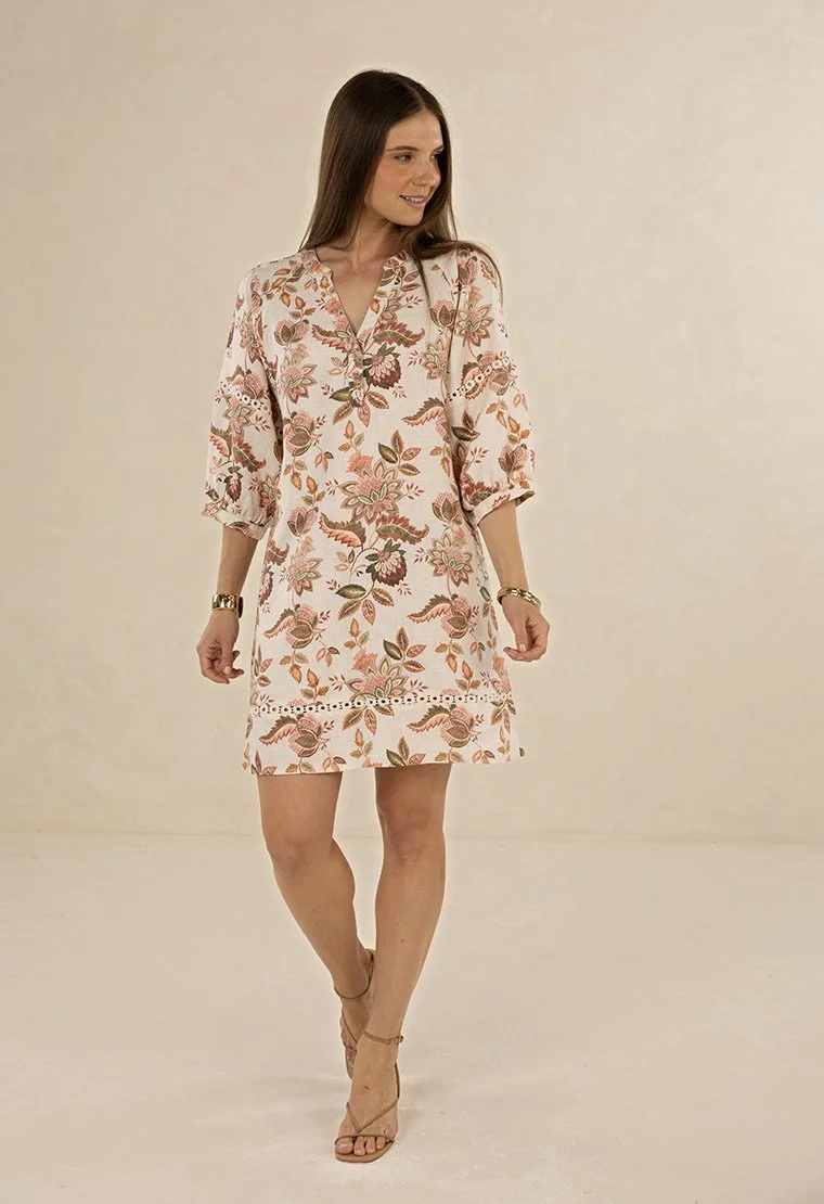 Humidity | Bohemian Rose Shift Dress | Bohemian Print