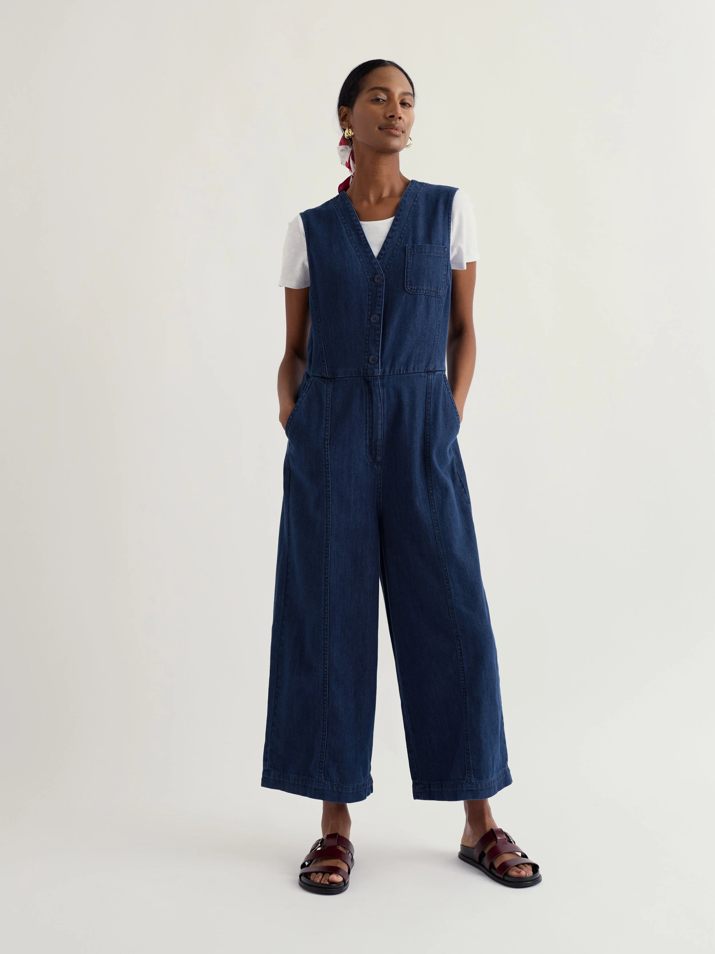Seasalt | Braya Wide Leg Jumpsuit | Mid Wash