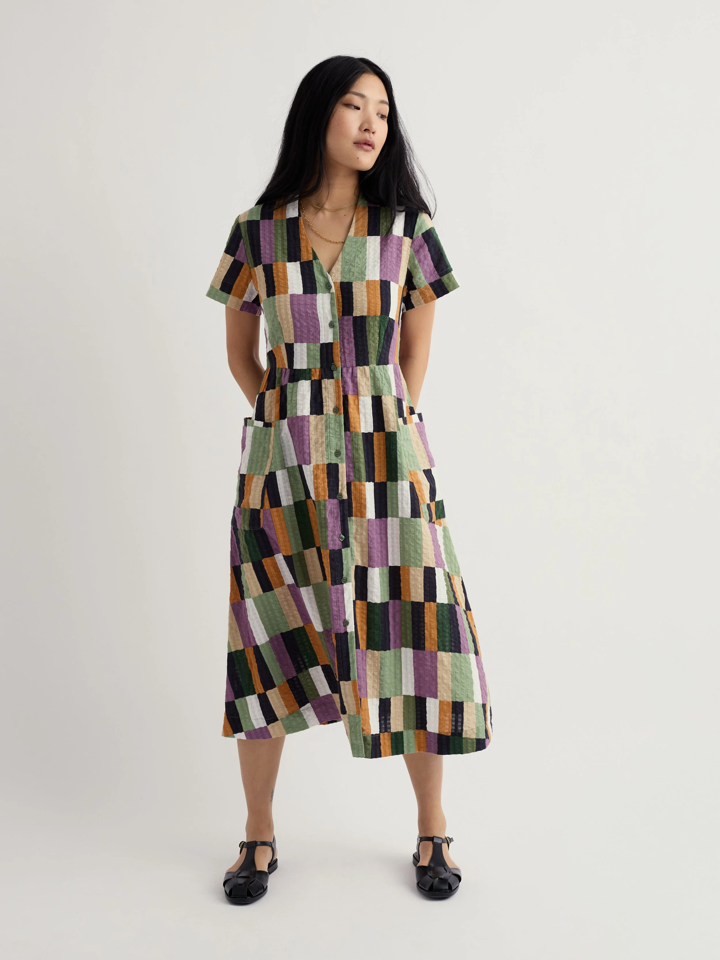 Fowen Shirt Dress - Field Colour Dried Basil - 2.jpg