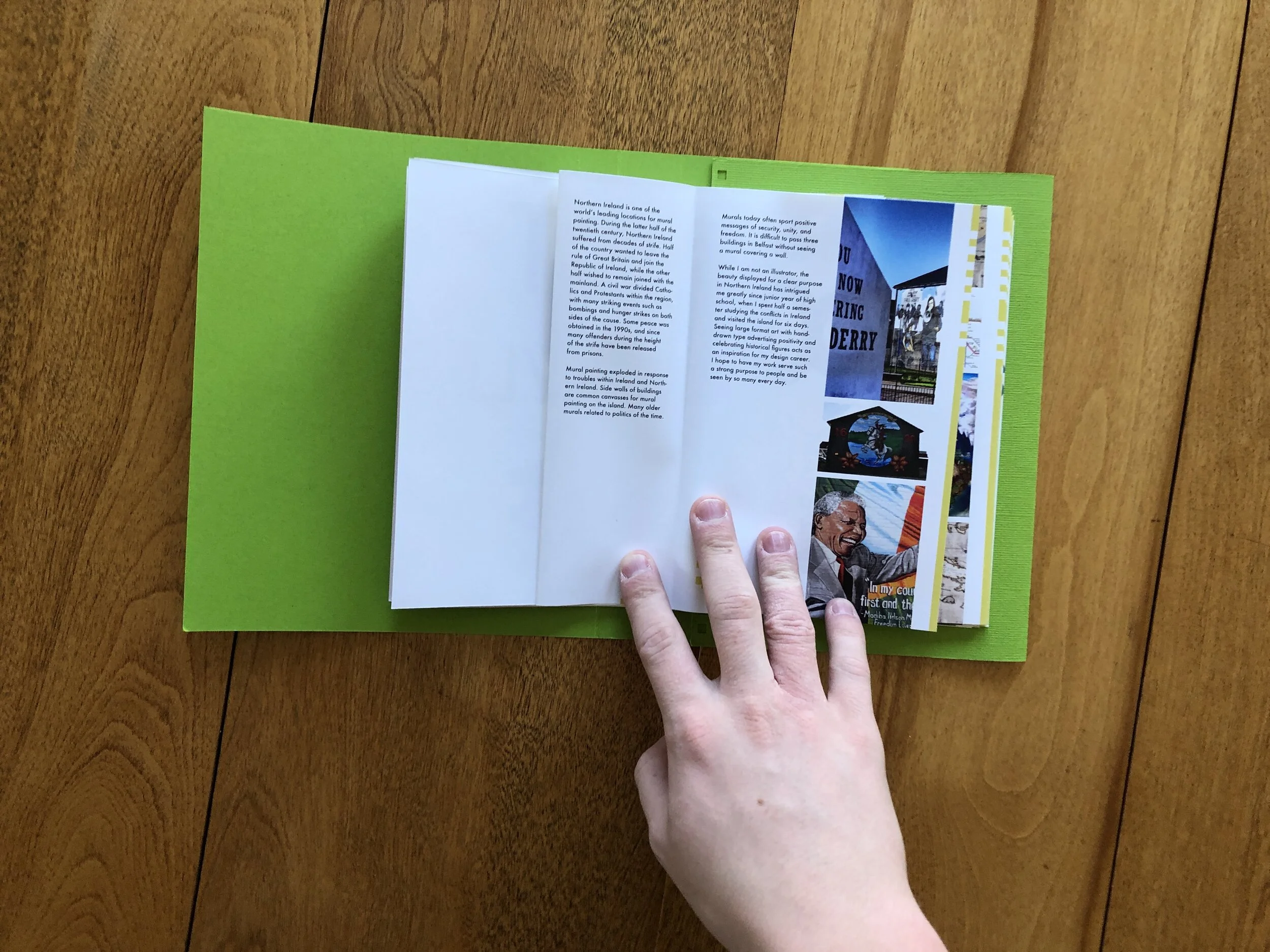  A photo showing how the influence book pages look when folded. 