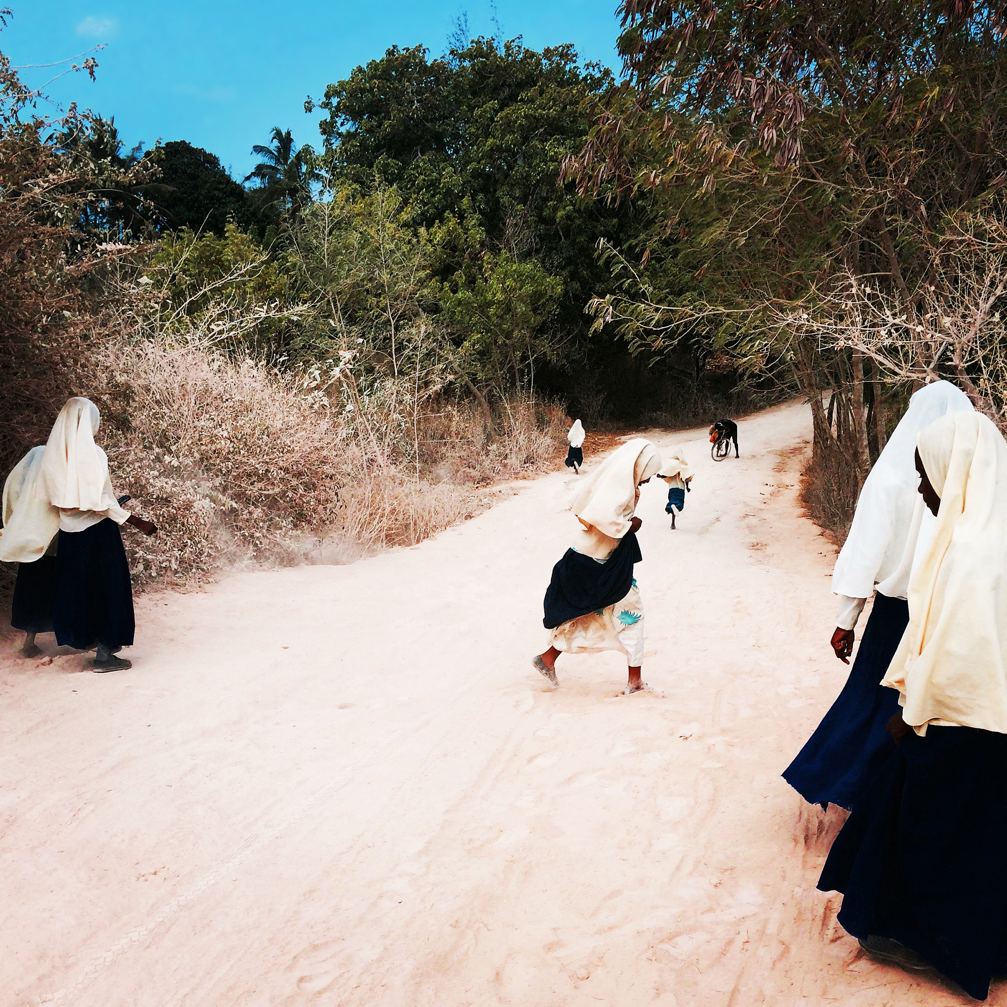  Girls on the way home from Koranic school  Kendwa, Zanzibar 
