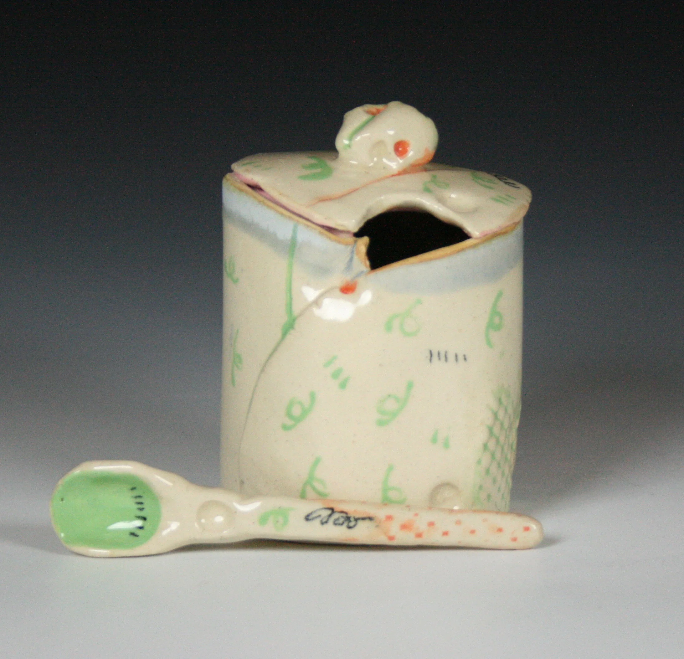 Sugar Jar , Stoneware, Cone 5 (view one)