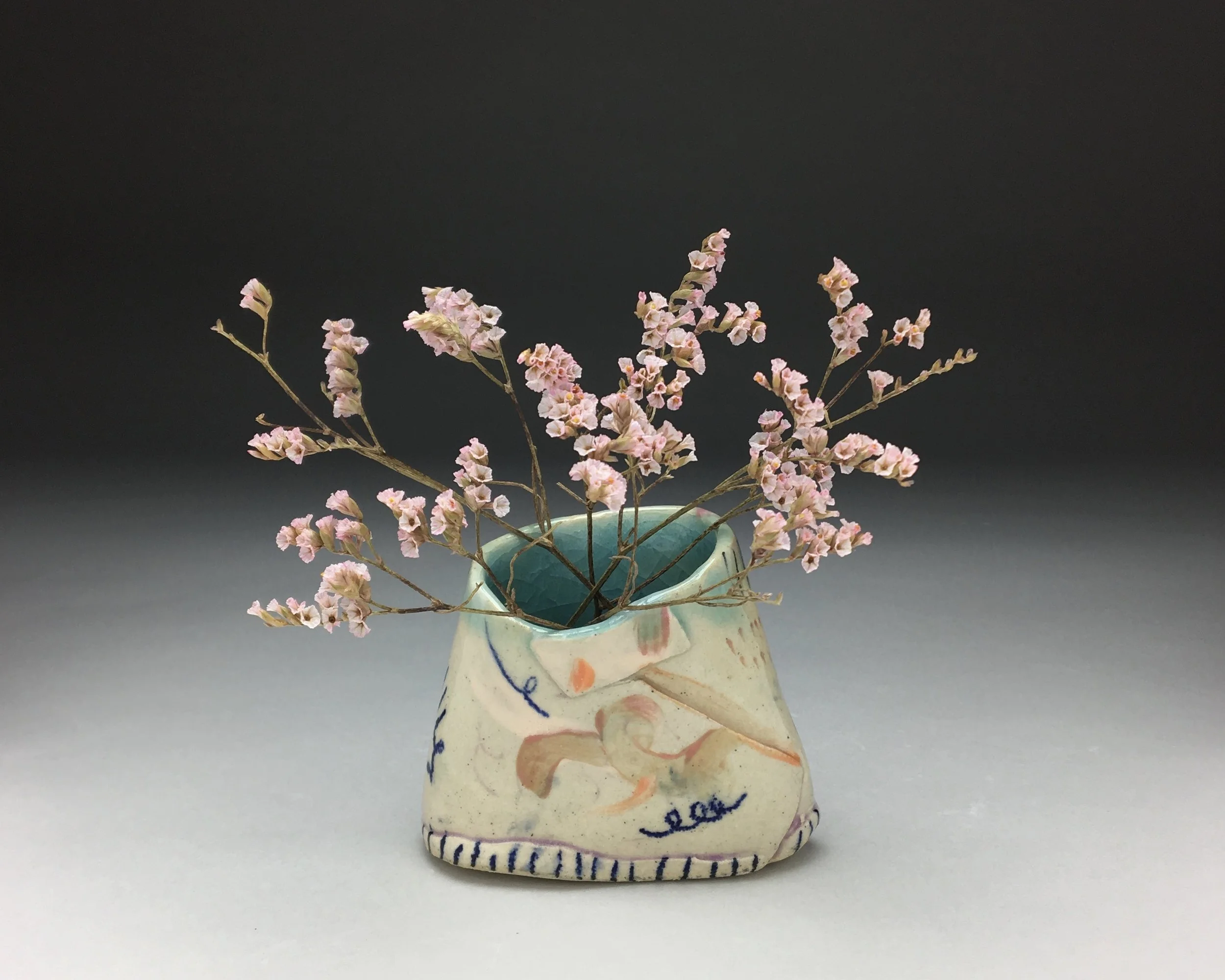 Wide Bud Vase , stoneware, cone 5
