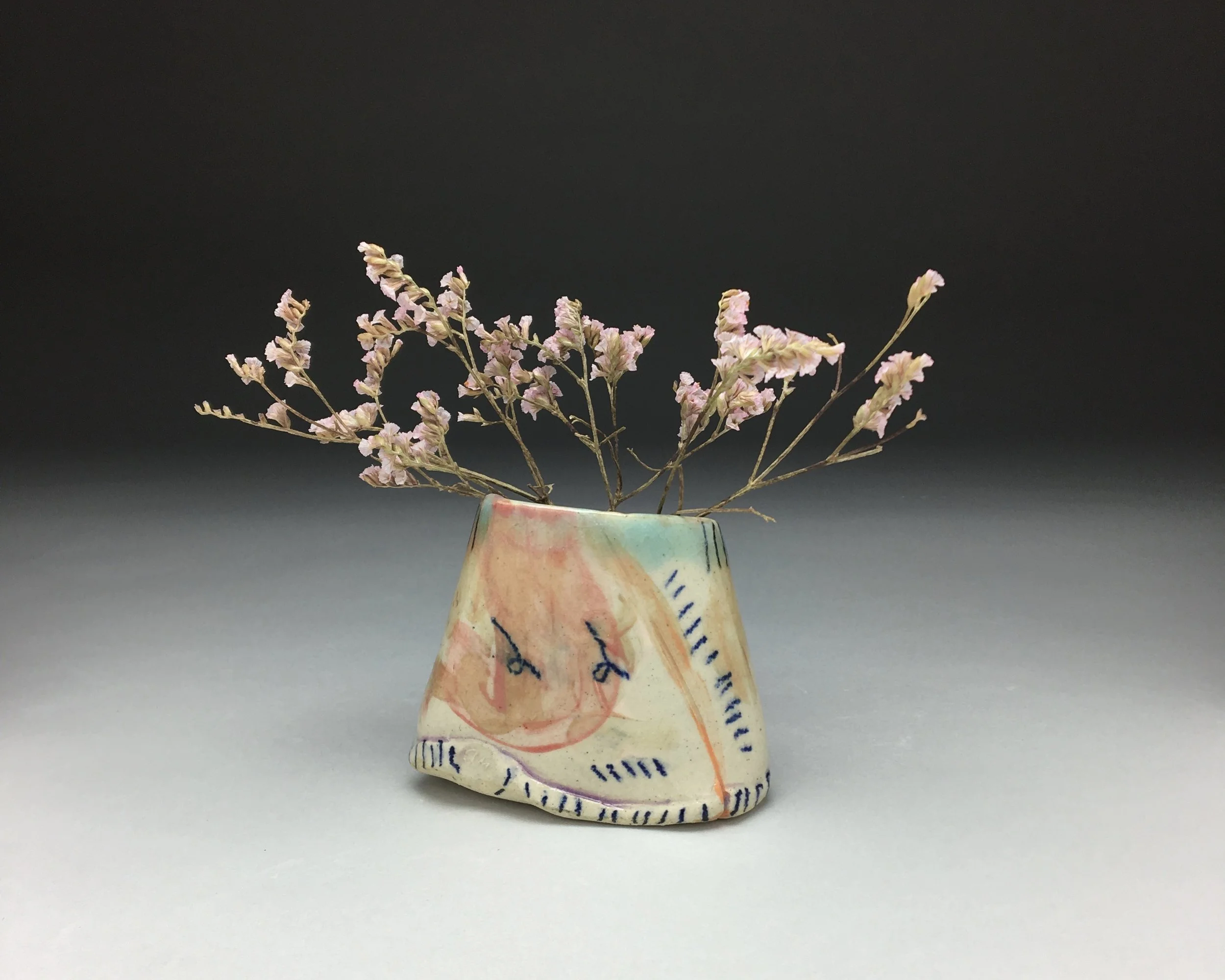 Wide Bud Vase , back detail