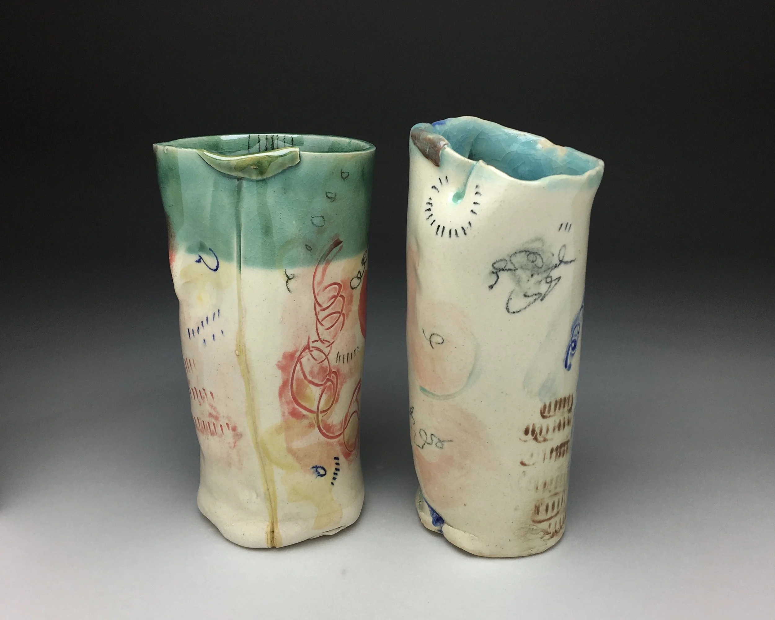 Tumblers, stoneware, cone 5