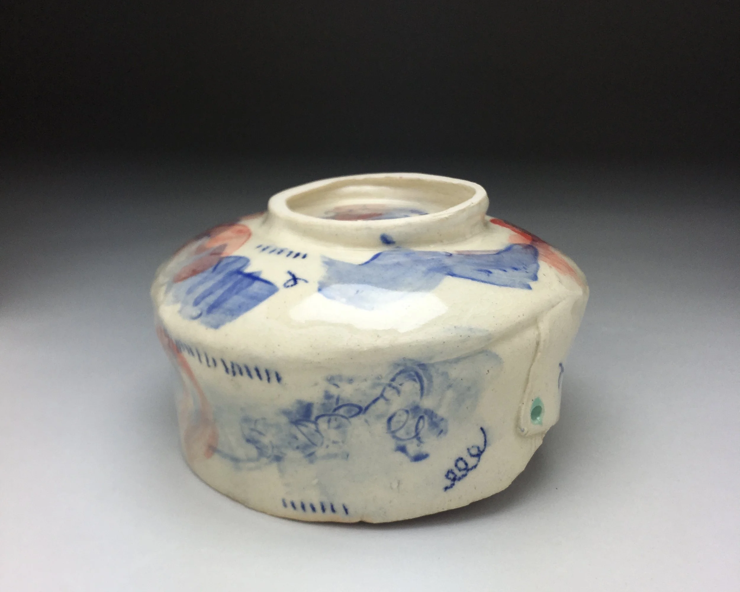 Red-Blue Bowl, bottom view