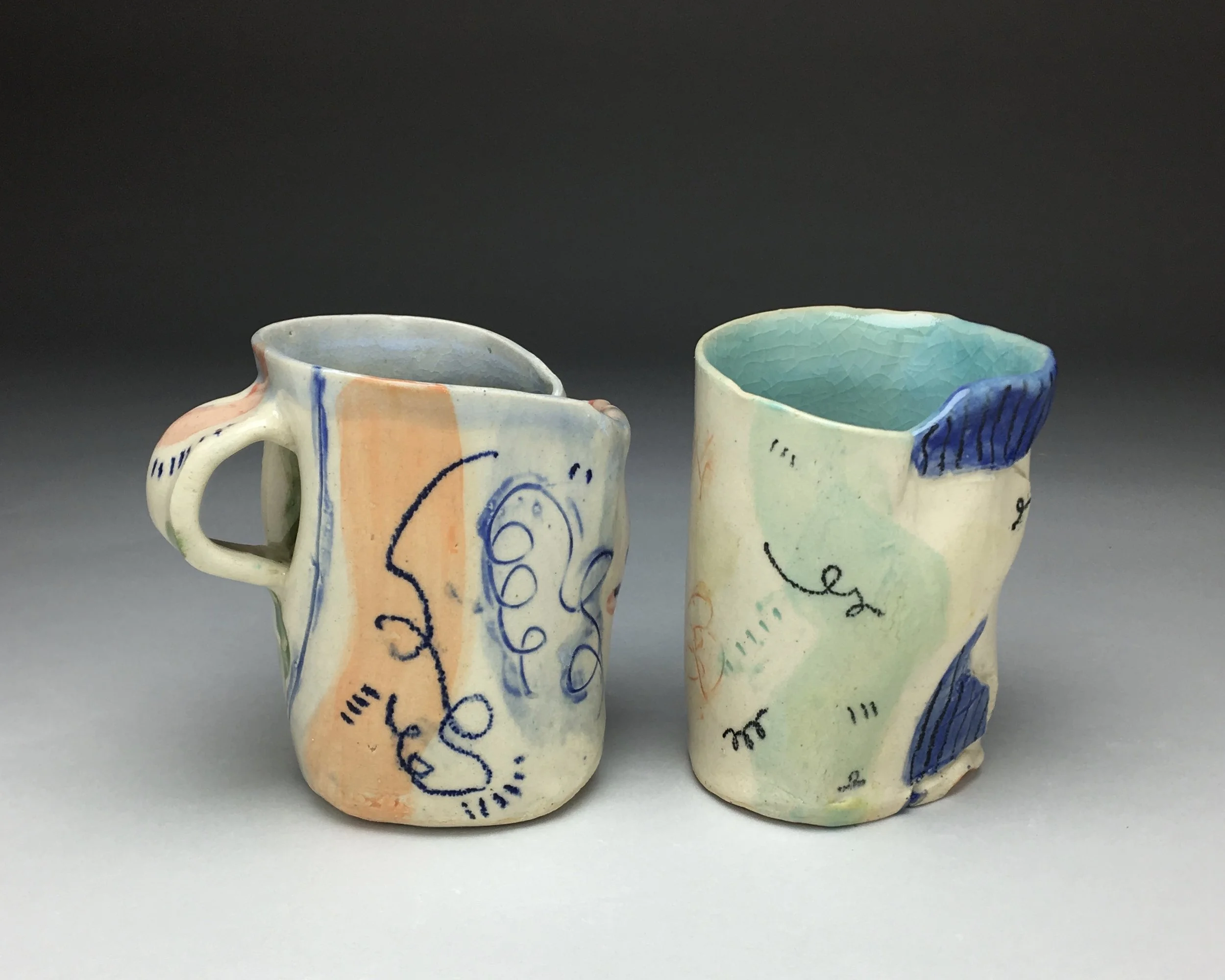 Mug and Cup , Stoneware, Cone 5