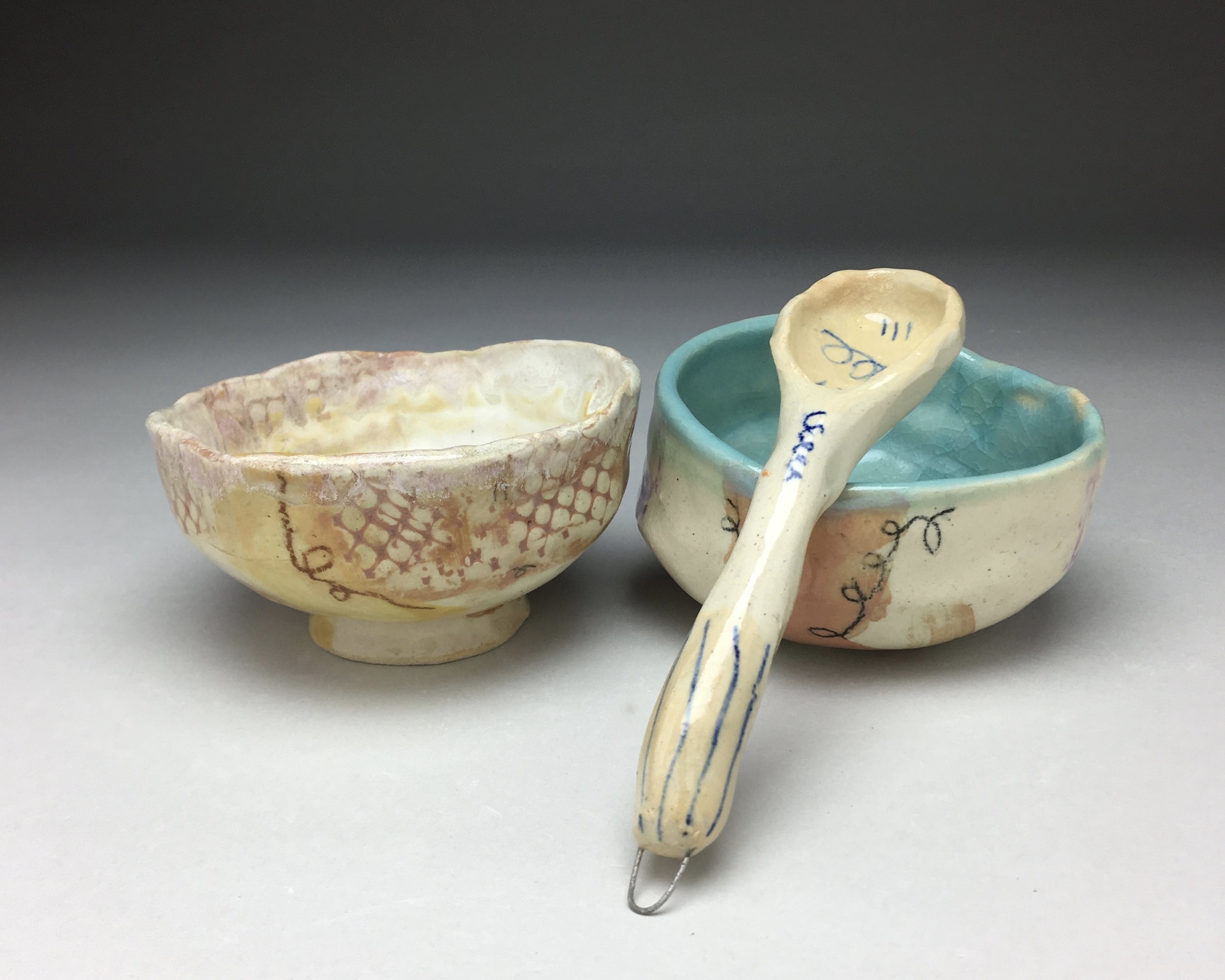 Two Small Dishes, Stoneware, Cone 5