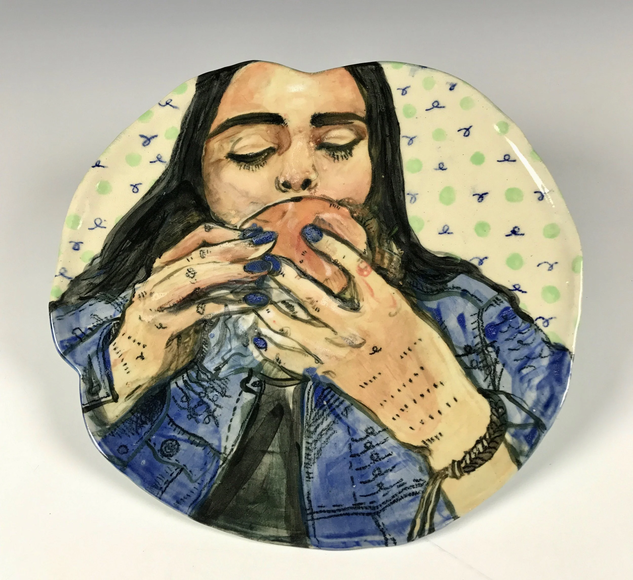 Burger Plate, Stoneware, Cone 5