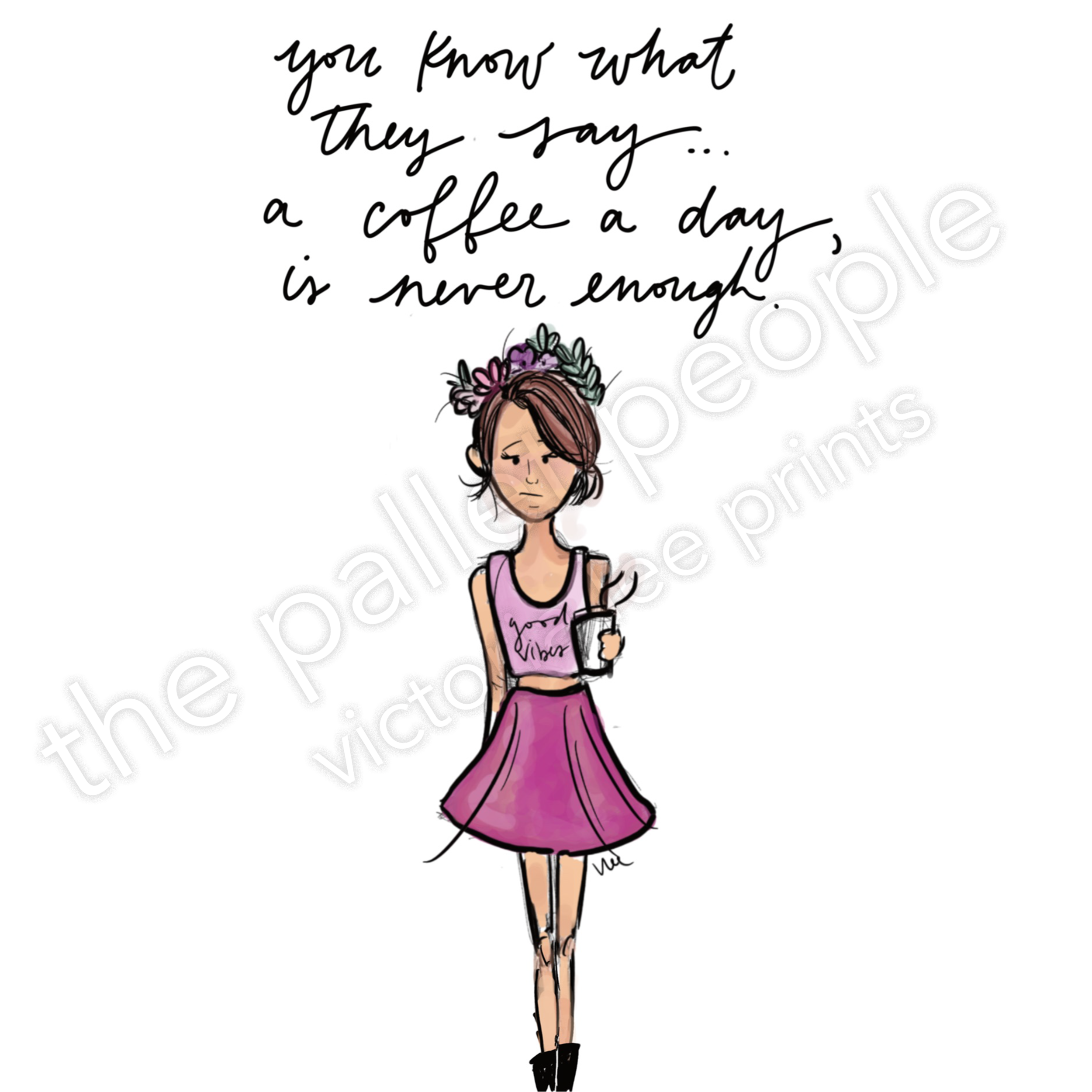 Coffee Girl Digital Print