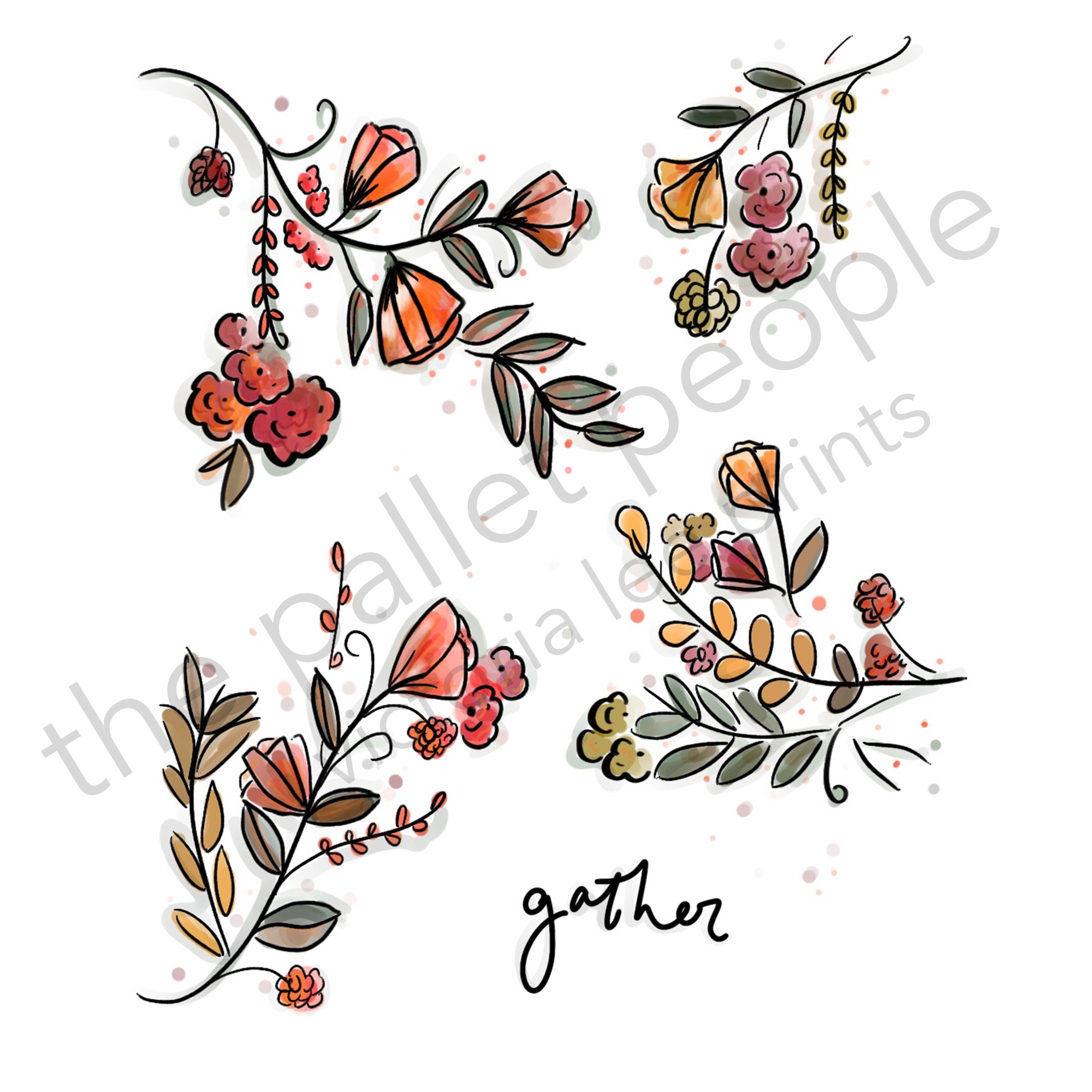 Gather Script Digital Print