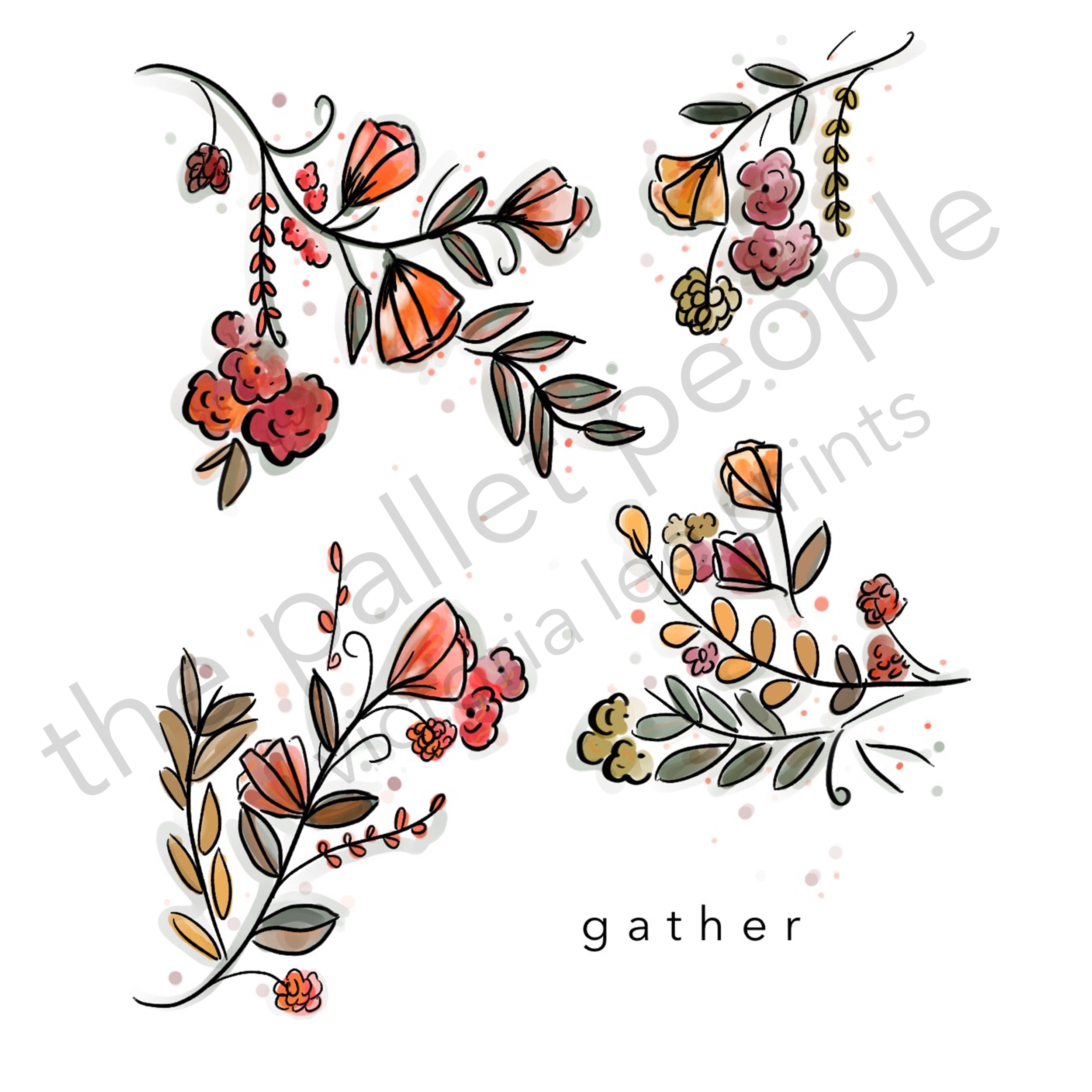 Gather Text Digital Print