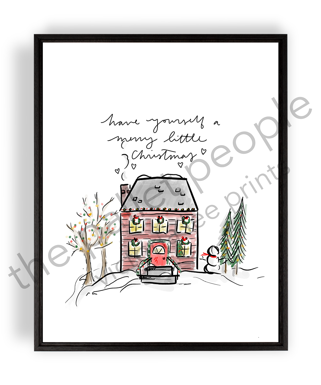 Have Yourself a Merry Little Christmas Red House Print