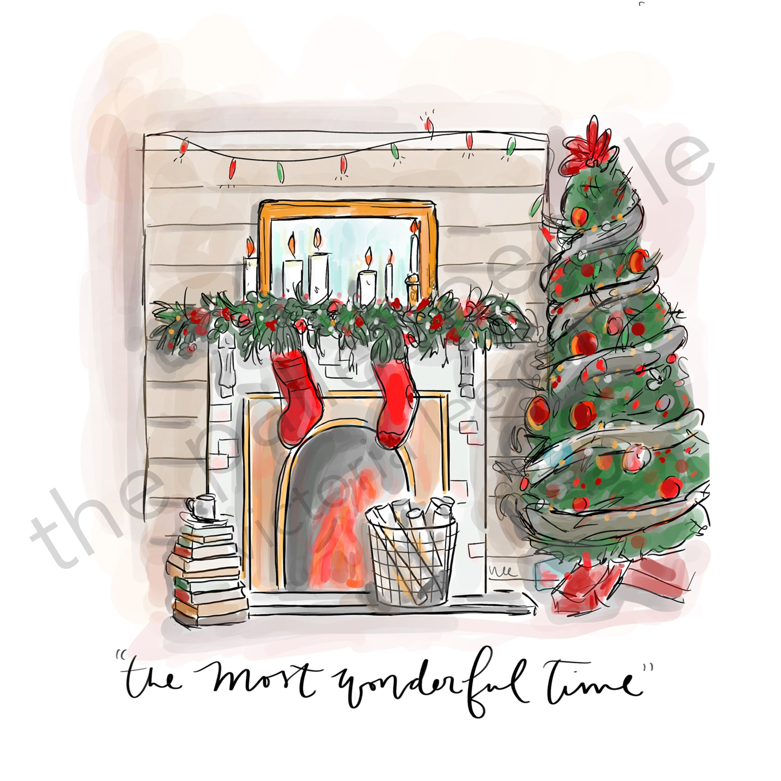 The Most Wonderful Time Fireplace Digital Print