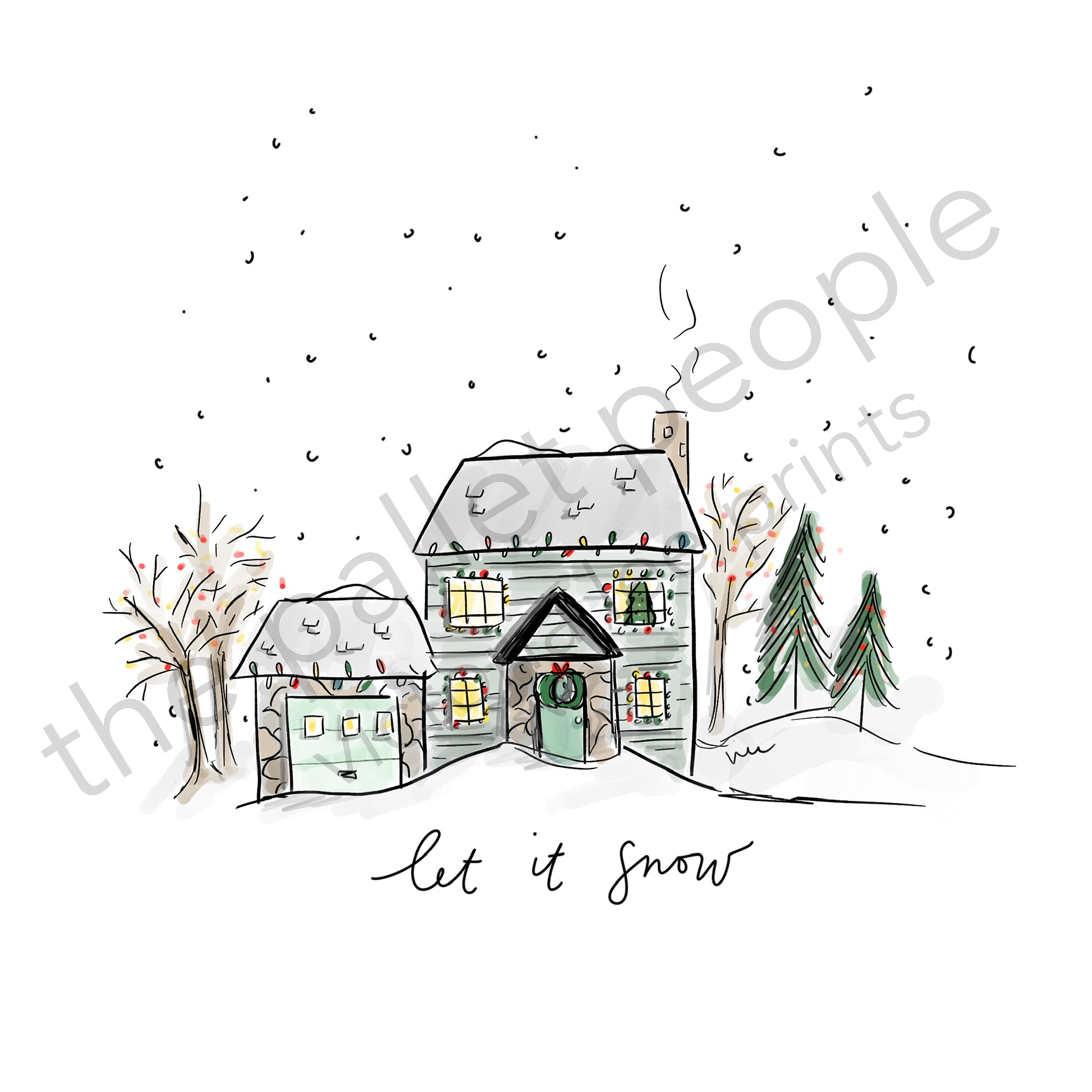 Let it Snow- Green House Digital Print