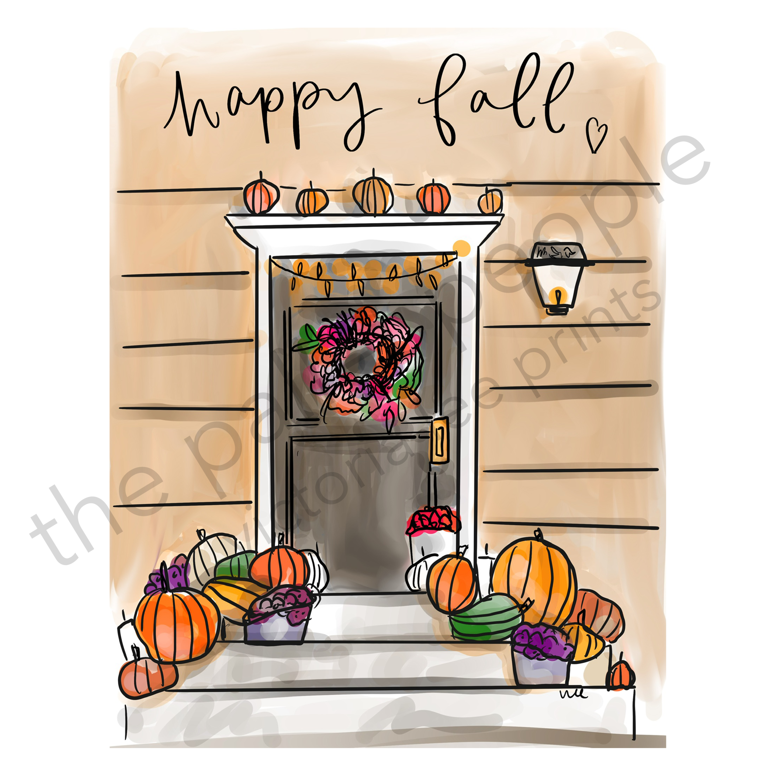 Happy Fall Door Digital Print